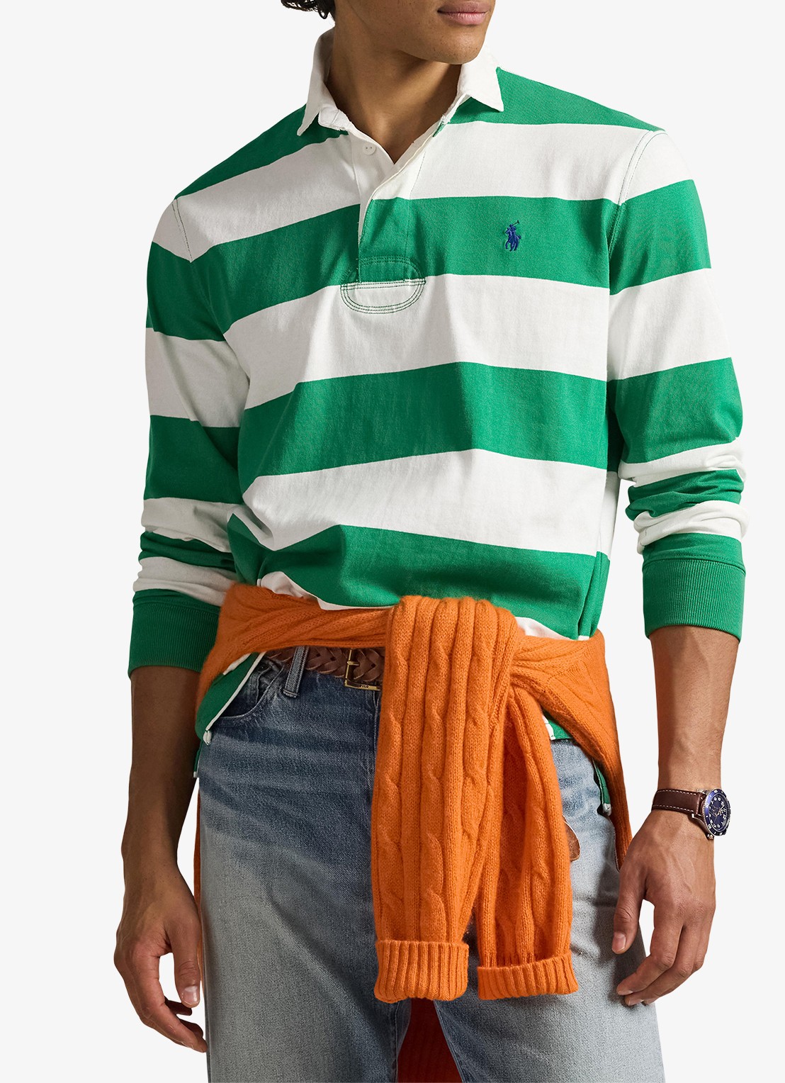 Ralph Lauren Regular fit polo met logo en streepprint - detail 2 groen