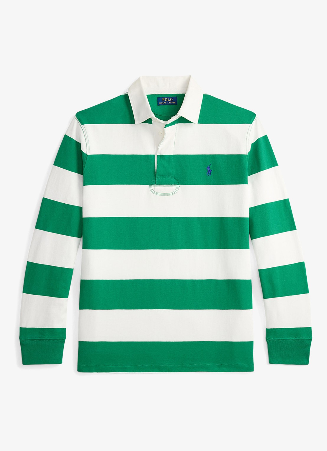 Ralph Lauren Regular fit polo met logo en streepprint - voorkant 4 groen