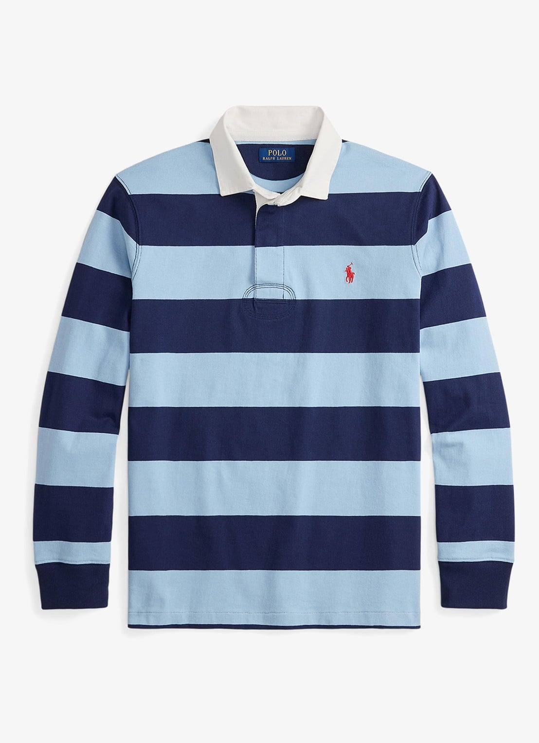 Ralph Lauren Regular fit polo met logo en streepprint - voorkant 3 powder blue
