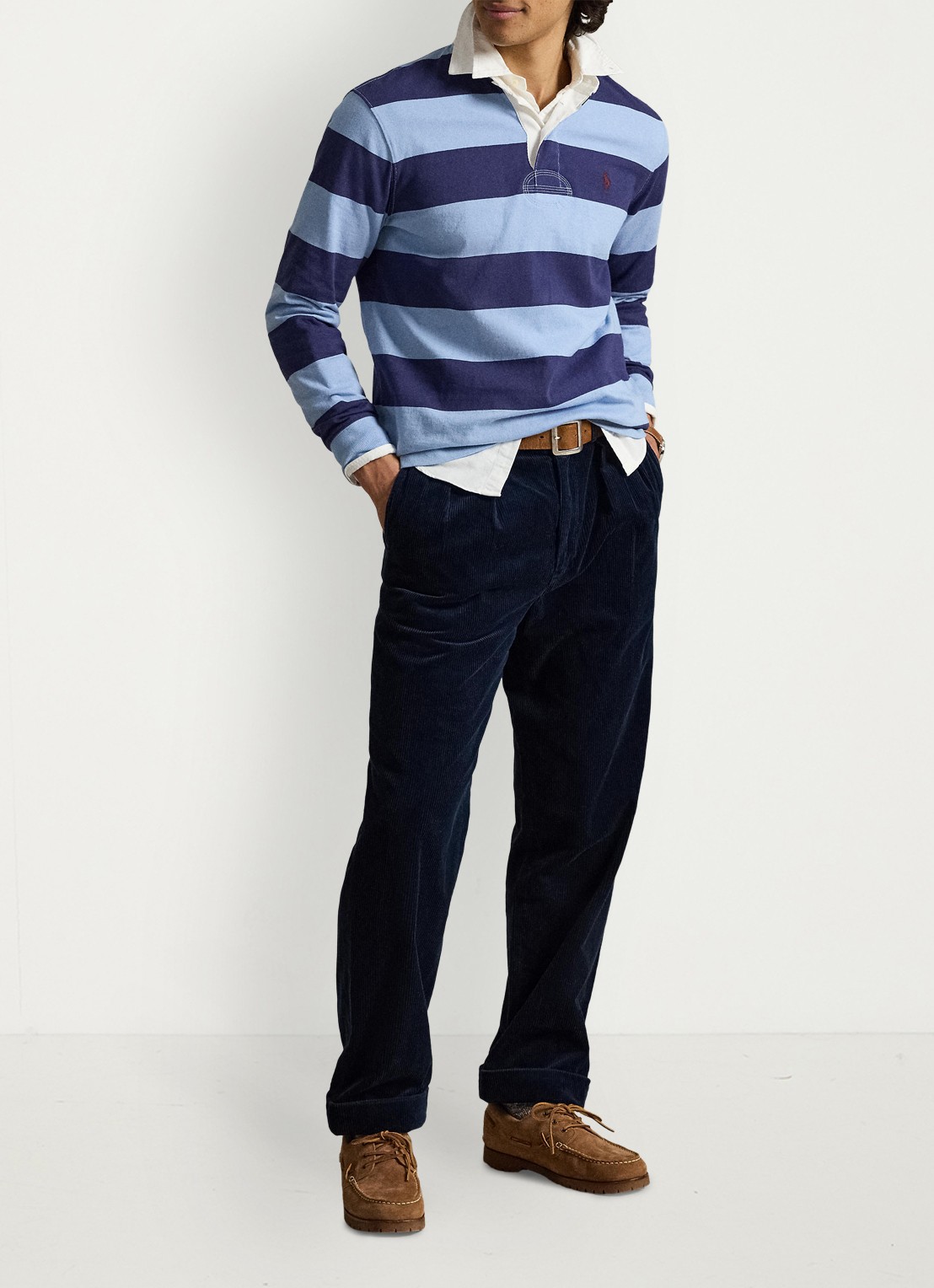 Ralph Lauren Regular fit polo met logo en streepprint - detail 3 chmry blu/bthus nvy / donkerblauw
