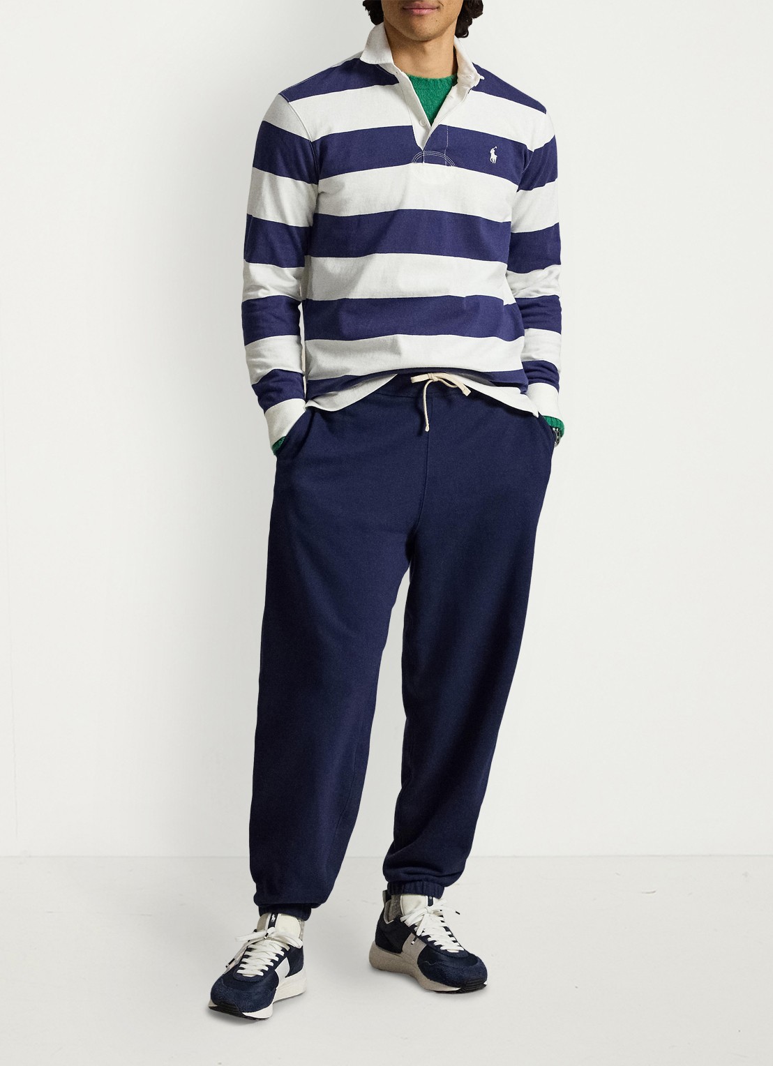 Ralph Lauren Regular fit polo met logo en streepprint - detail 2 trphy crm/bthus nvy / donkerblauw