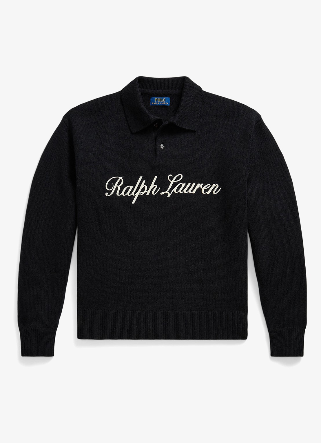 Ralph Lauren Regular fit polo met logo - voorkant zwart