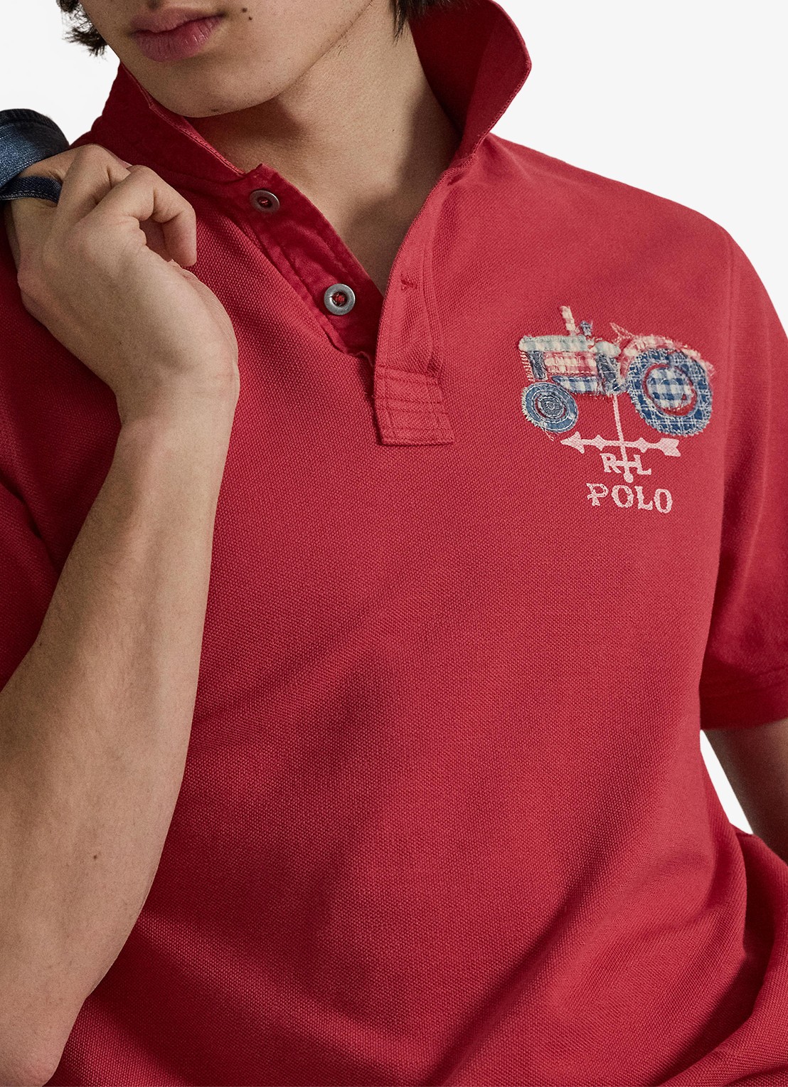 Ralph Lauren Regular fit polo met logo - detail 2 sunride red / rood