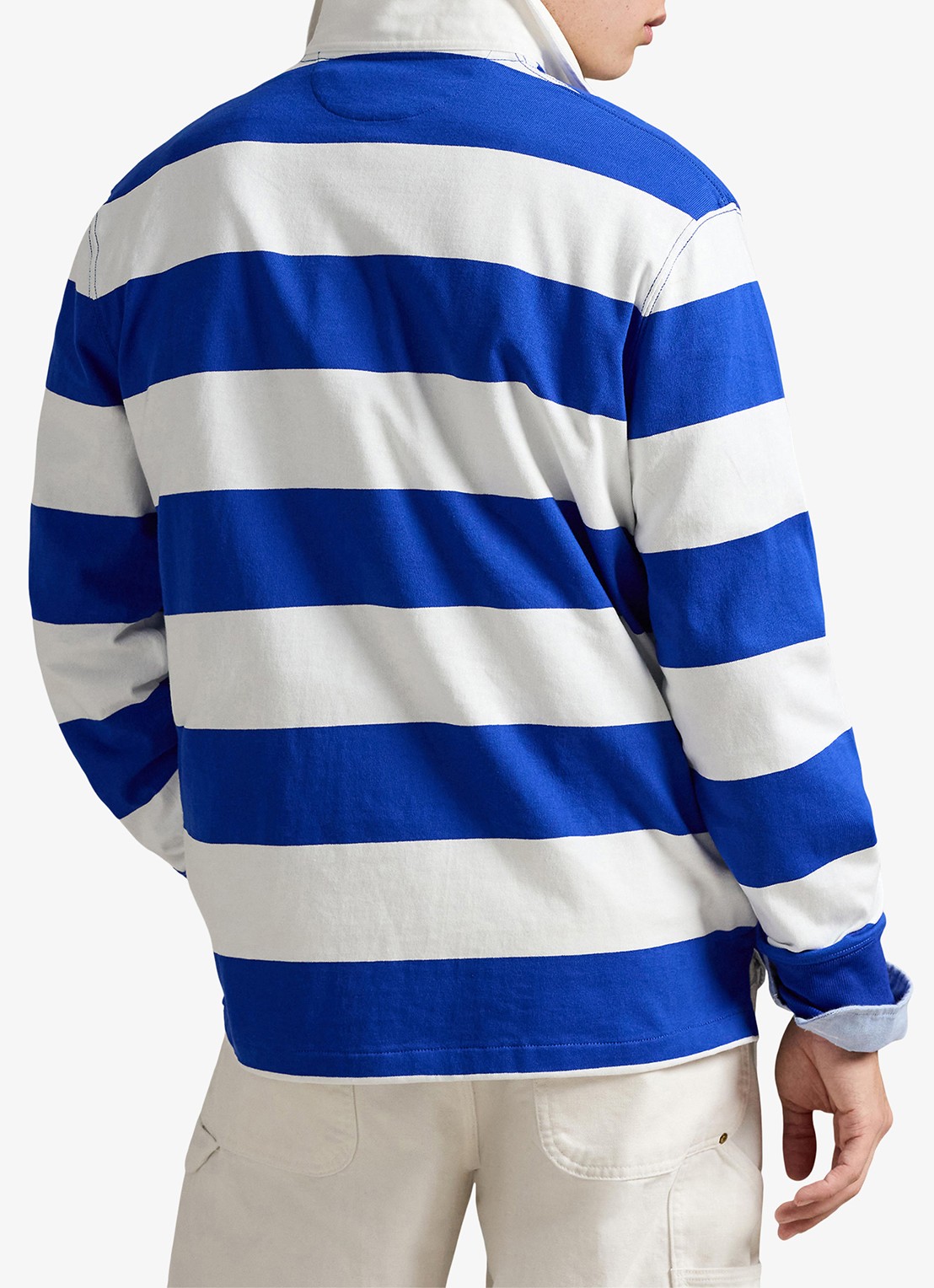 Ralph Lauren Regular fit polo met logoborduring en streepprint - achterkant 5 blauw