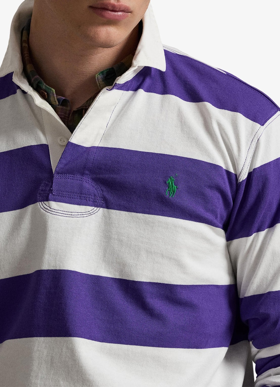 Ralph Lauren Regular fit polo met logoborduring en streepprint - detail 3 paars