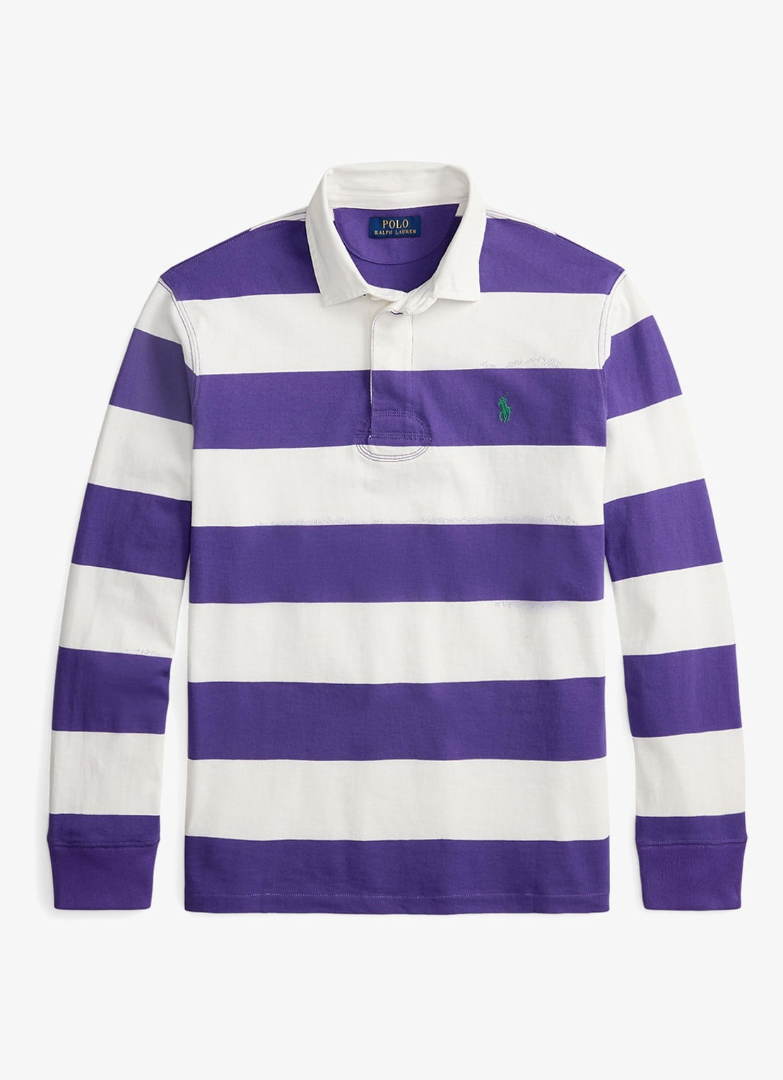 Ralph Lauren Regular fit polo met logoborduring en streepprint - voorkant 4 paars