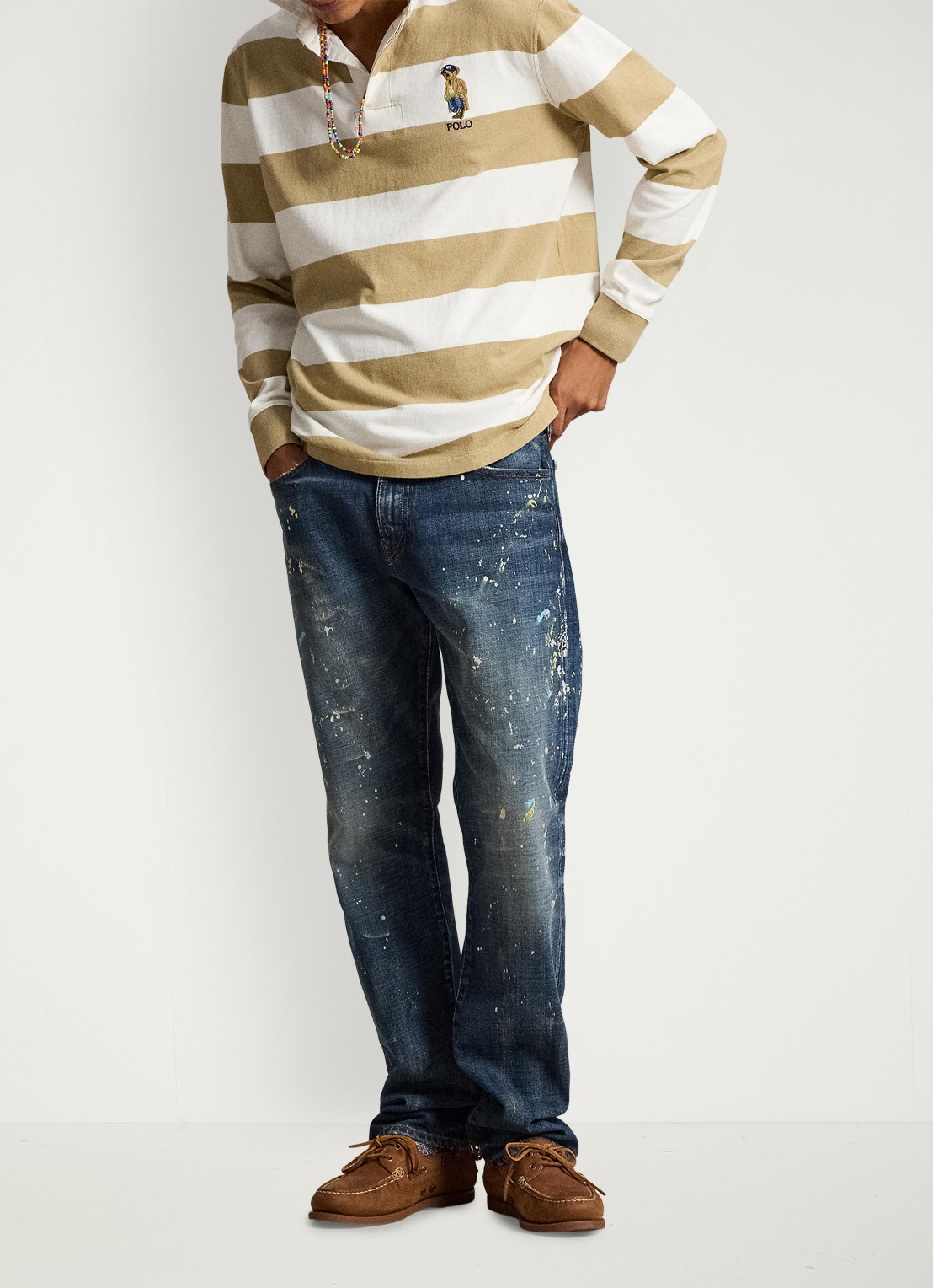 Ralph Lauren Regular fit polo met logoborduring - detail camel