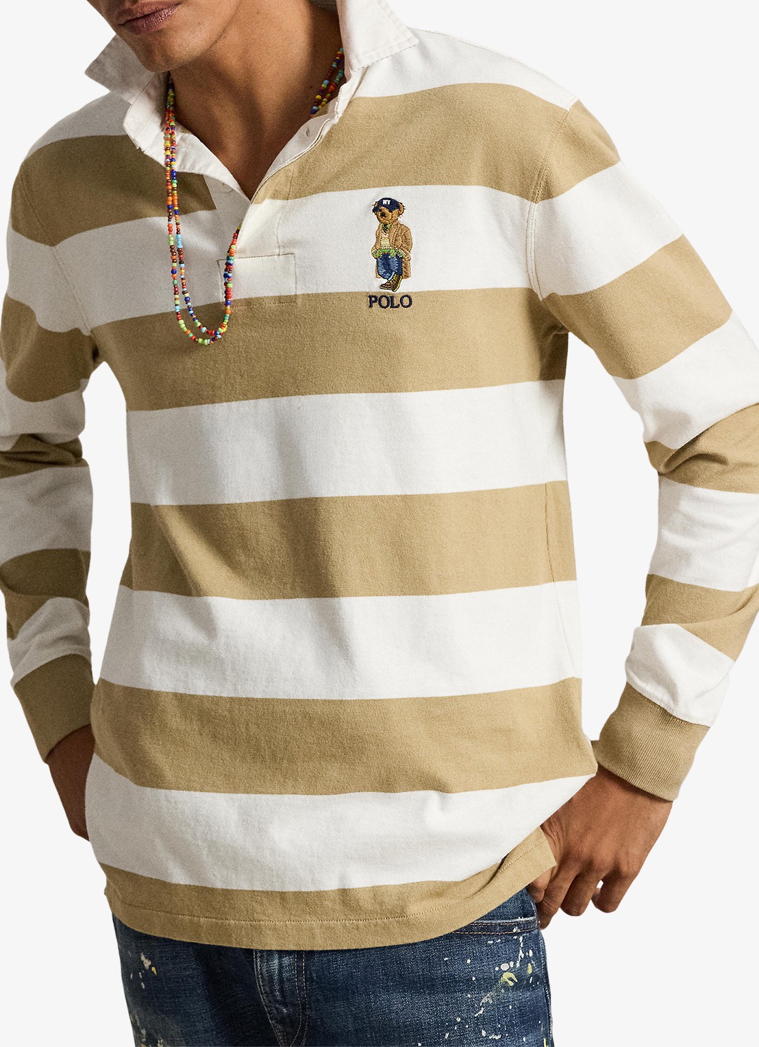 Ralph Lauren Regular fit polo met logoborduring - voorkant 5 camel