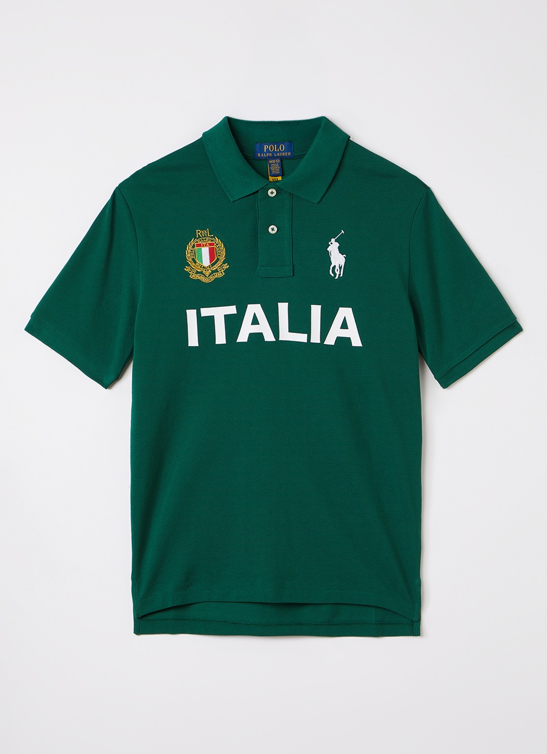 Ralph Lauren Regular fit polo met print - voorkant donkergroen