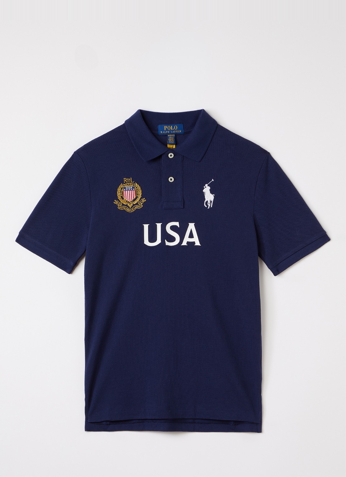 Ralph Lauren Regular fit polo met print - voorkant donkerblauw