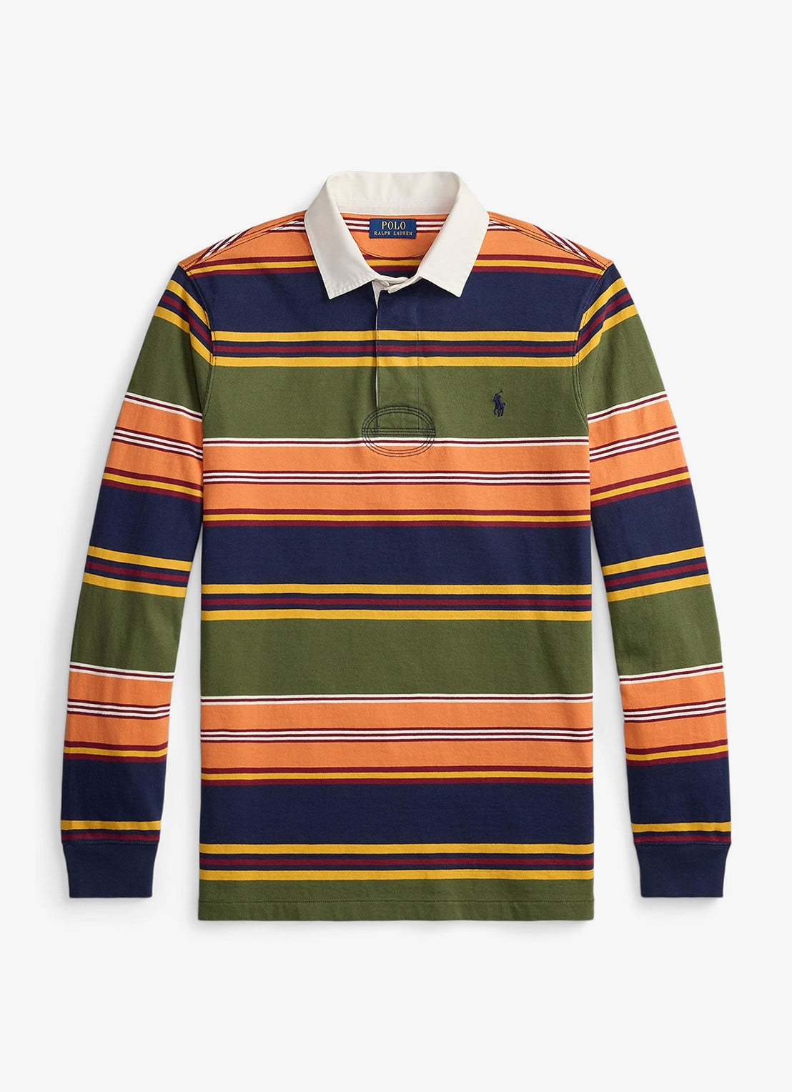 Ralph Lauren Regular fit polo met streepprint - voorkant 2 supply olive multi-3fjr