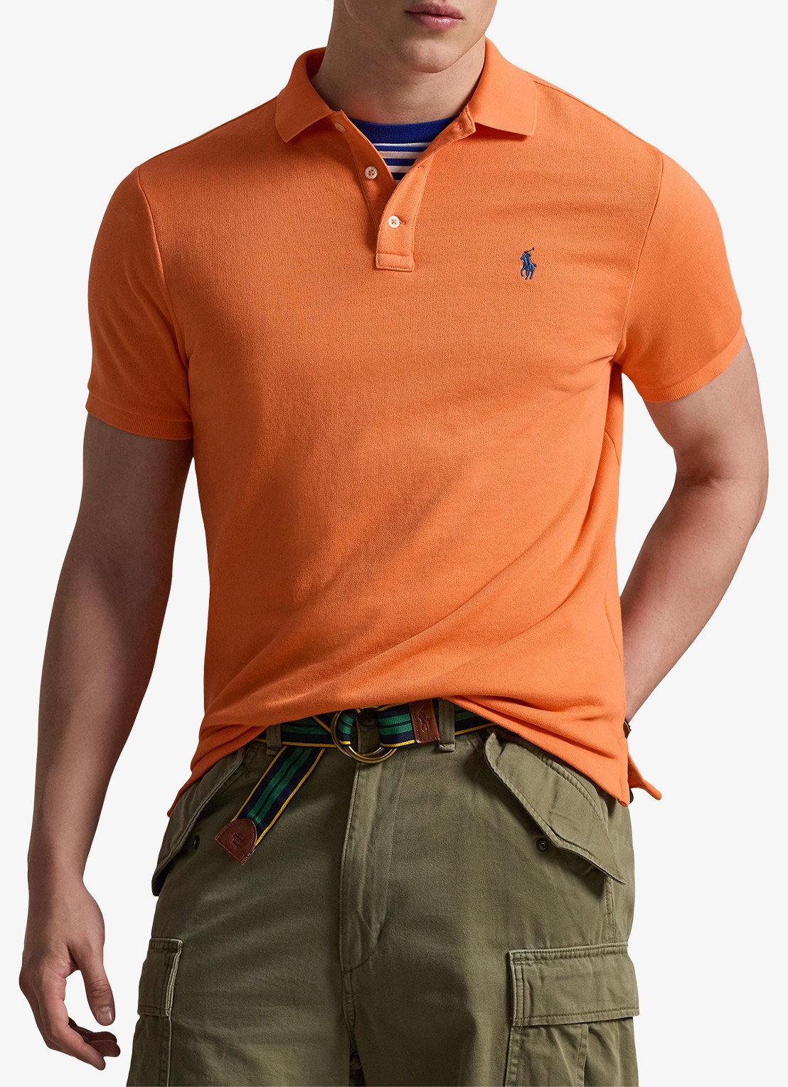 Ralph Lauren Regular fit polo van badstof met logo - detail 4 resort orange / oranje