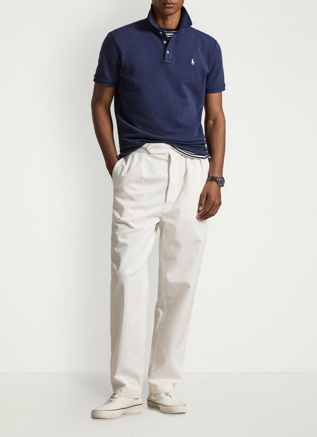 Ralph Lauren Regular fit polo van badstof met logo - detail 2 donkerblauw