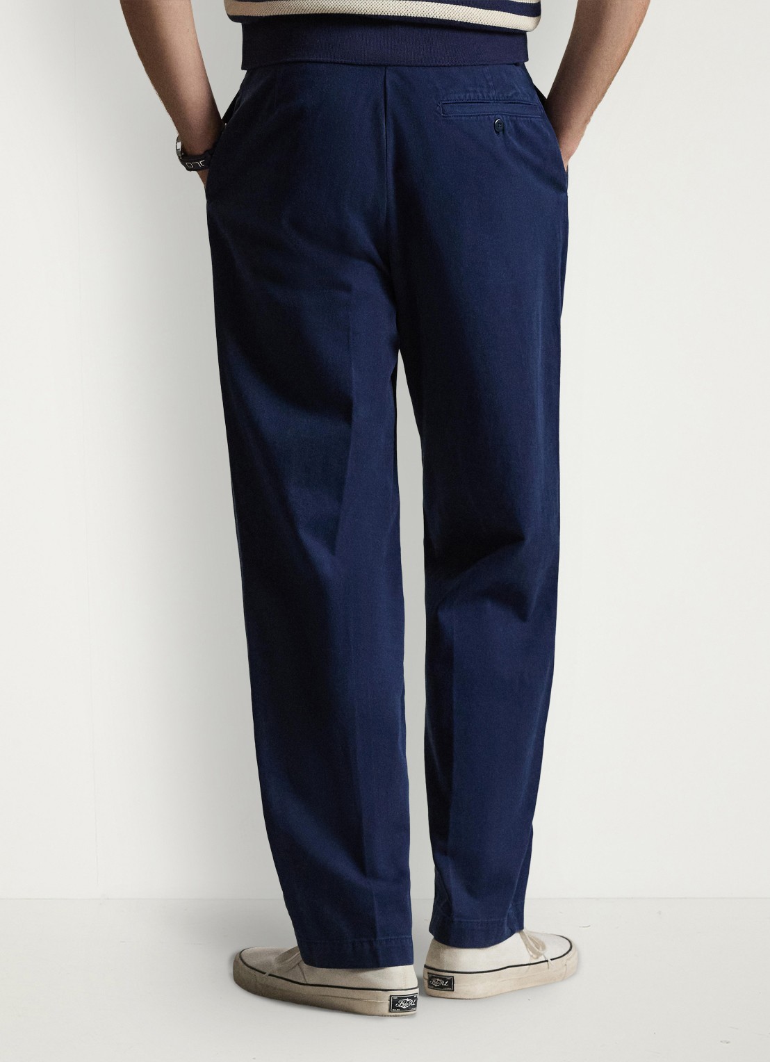 Ralph Lauren Relaxed fit chino met plooidetails - achterkant dark cobalt-48ms