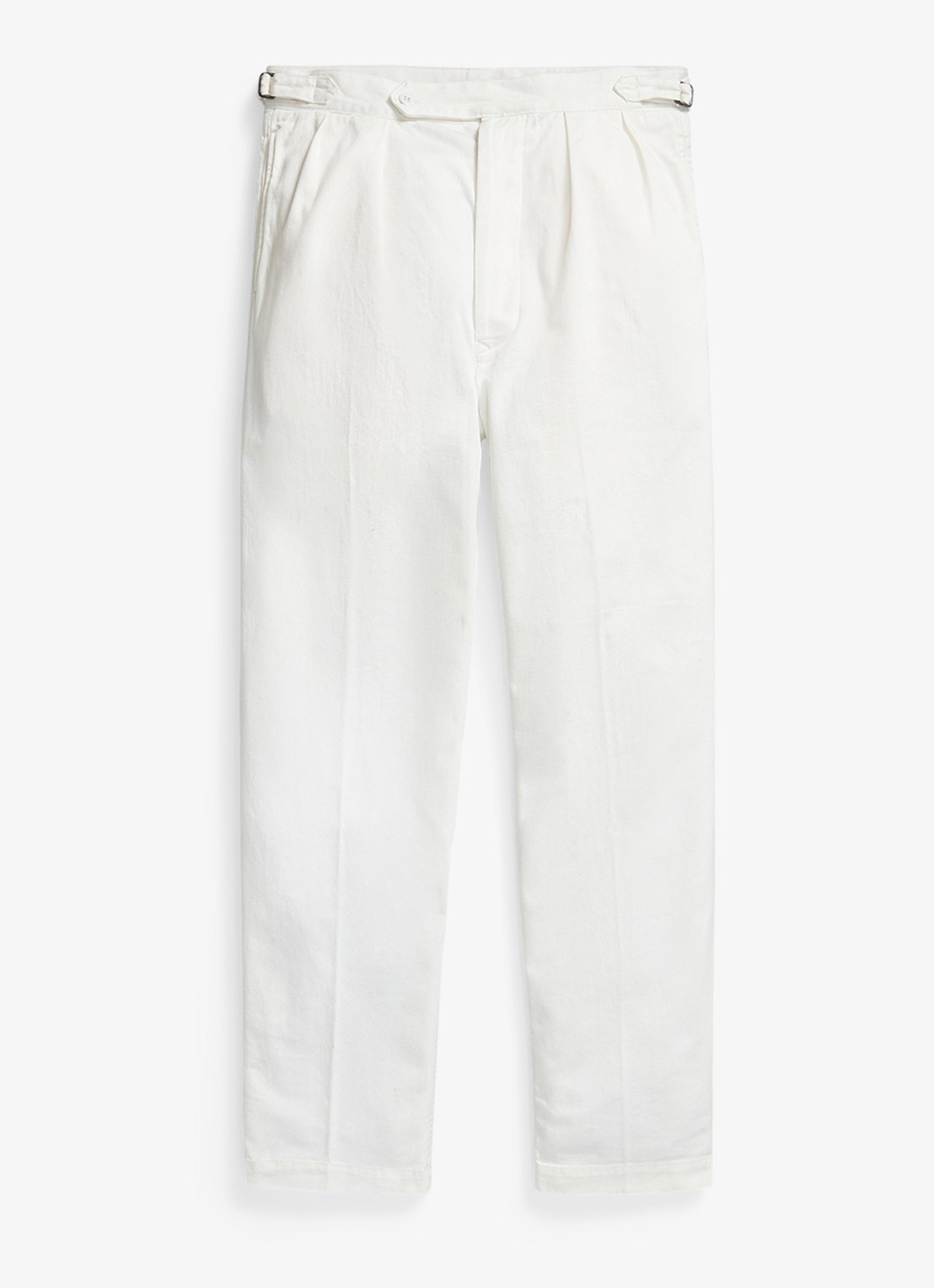 Ralph Lauren Relaxed fit chino met plooidetails - voorkant 4 deckwash white / wit