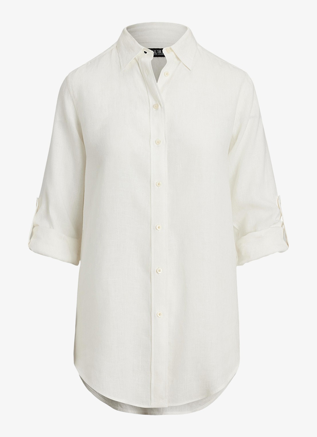 Ralph Lauren Relaxed fit linnen overhemd - voorkant white / wit