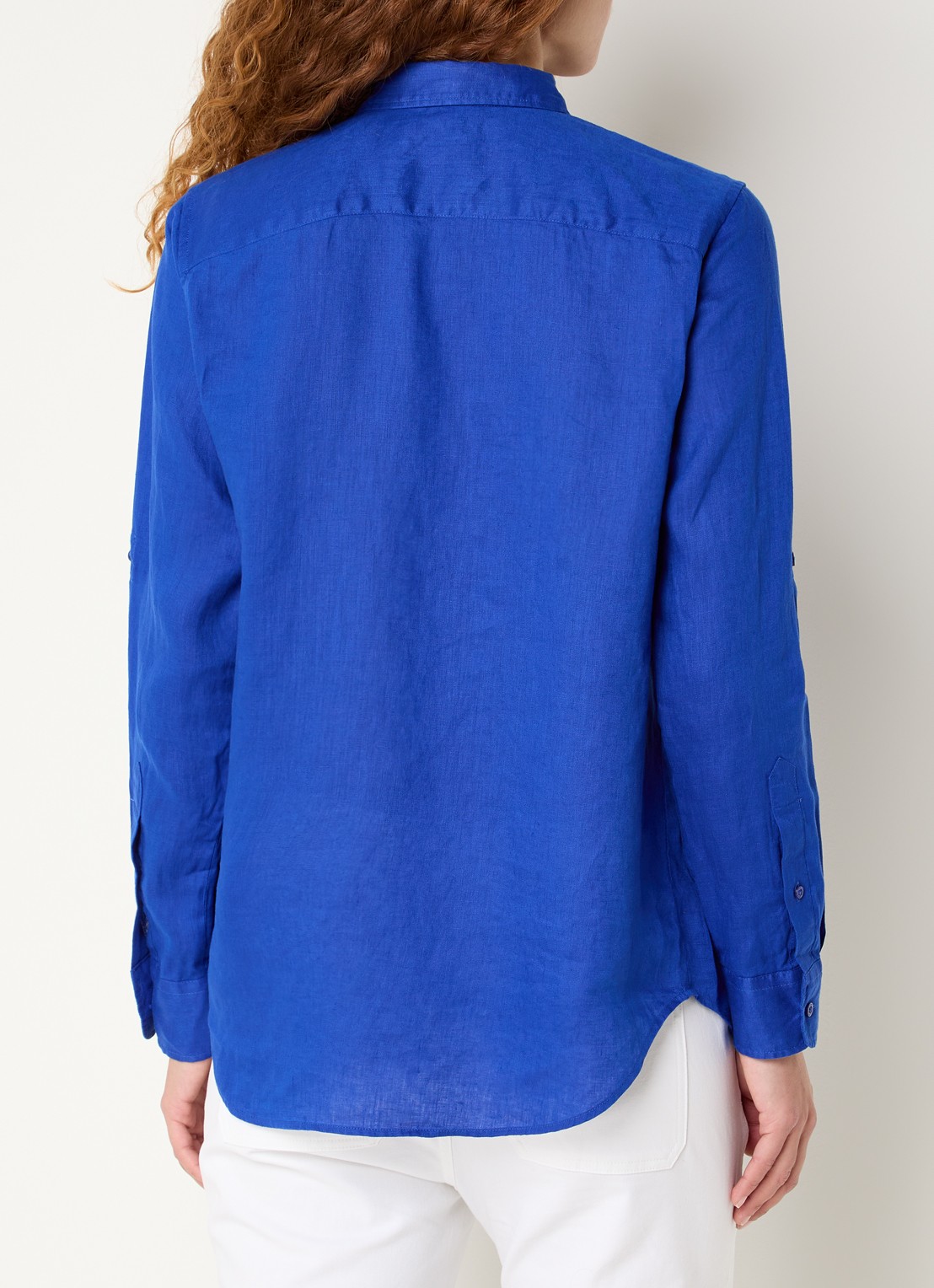 Ralph Lauren Relaxed fit linnen overhemd - achterkant new sapphire / blauw