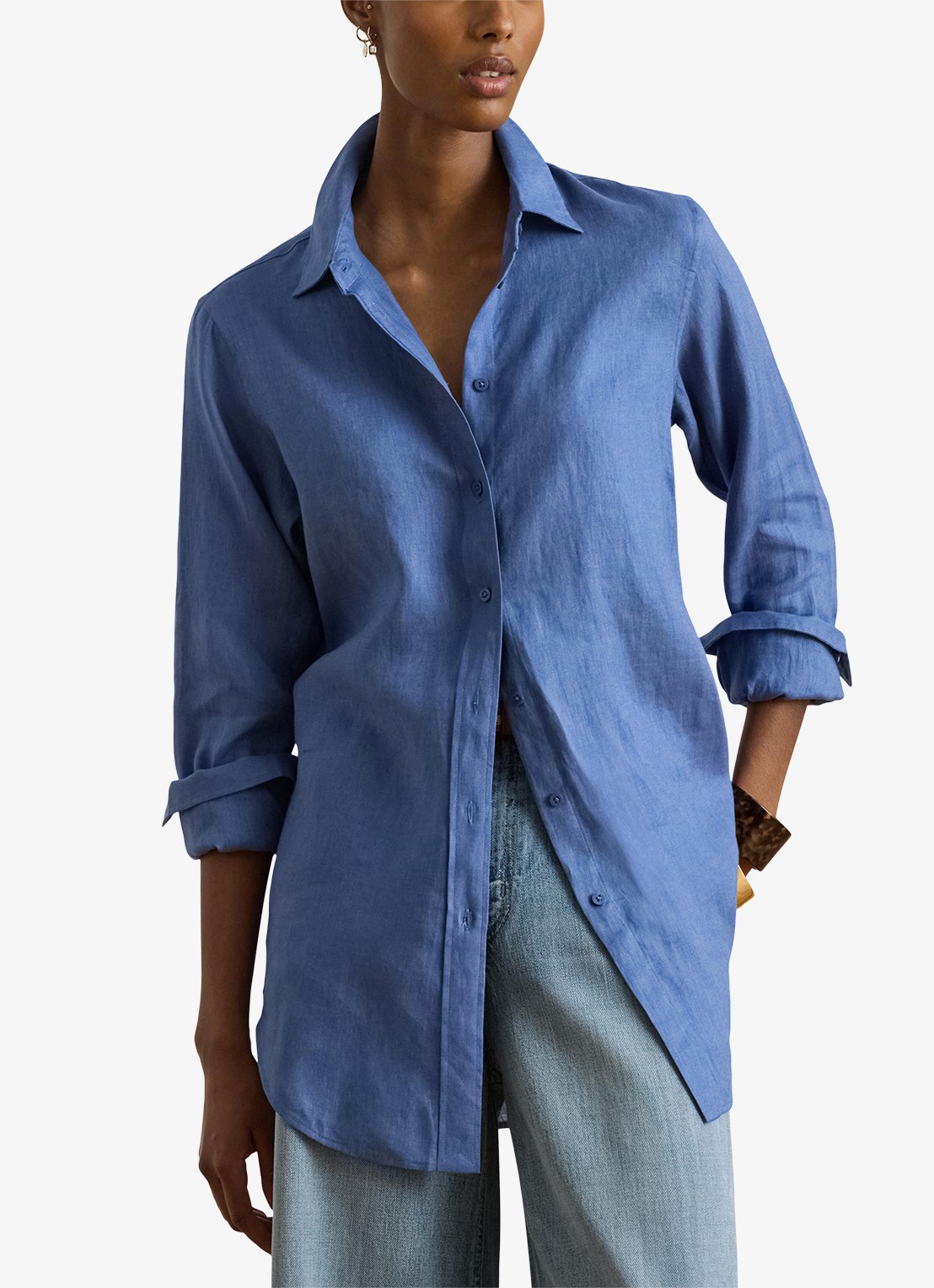 Ralph Lauren Relaxed fit linnen overhemd - detail 4 carson blue / blauw