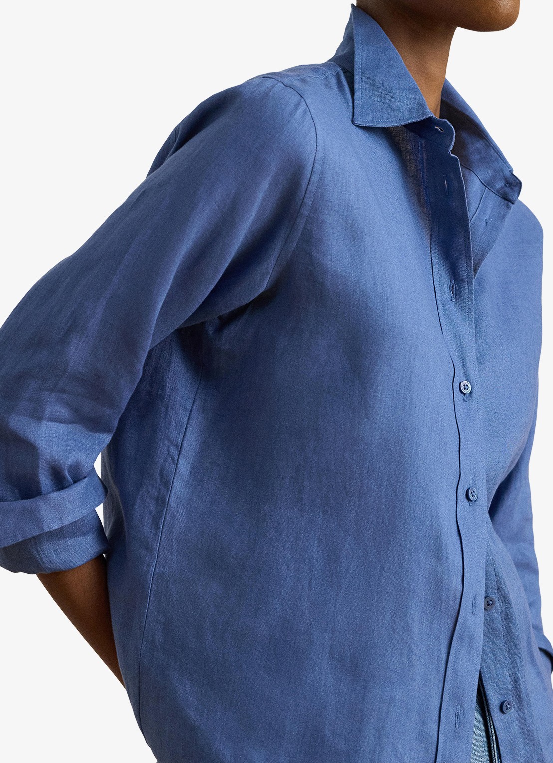 Ralph Lauren Relaxed fit linnen overhemd - detail 5 carson blue / blauw