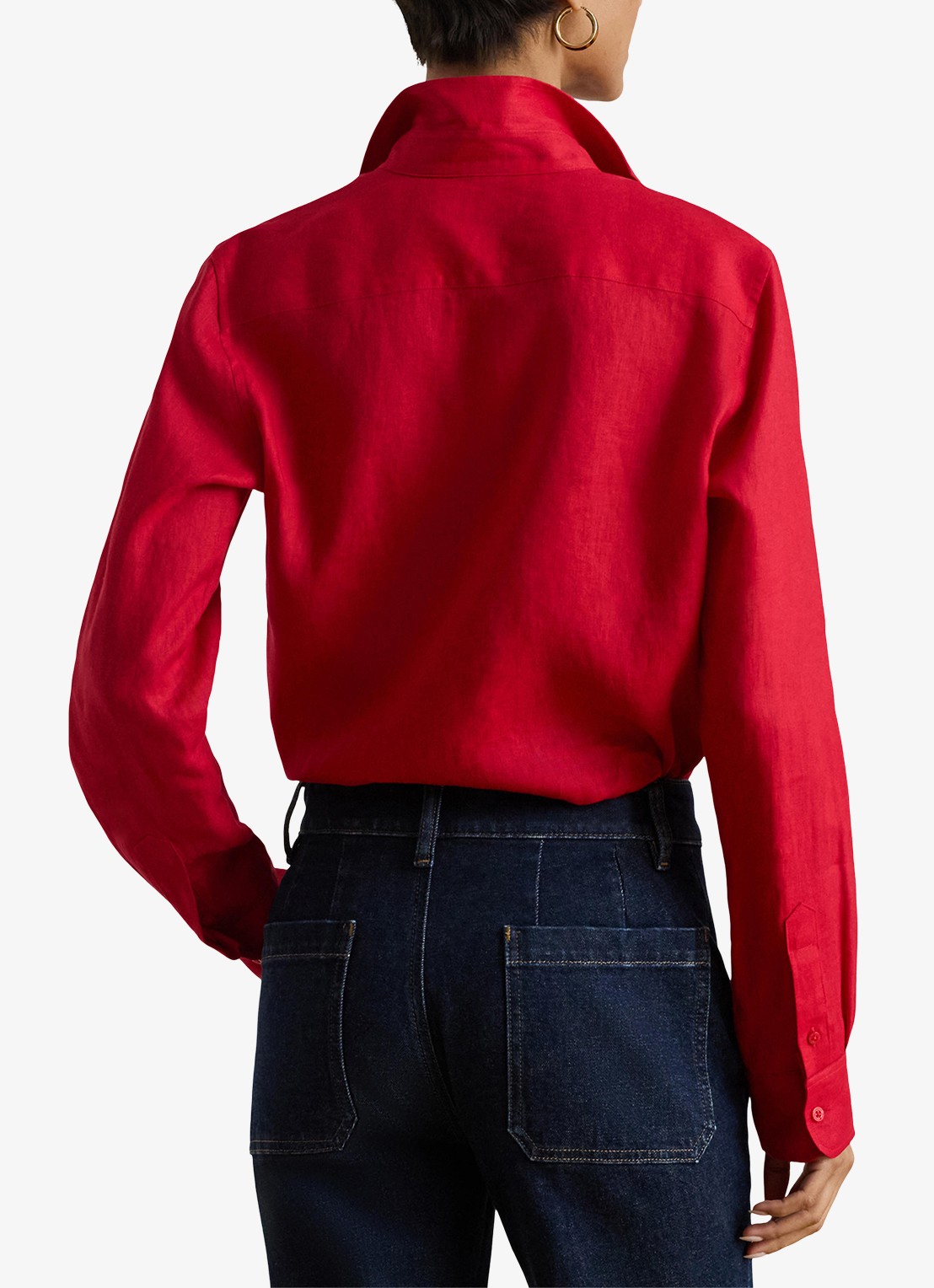 Ralph Lauren Relaxed fit linnen overhemd - achterkant 3 cruise red / rood