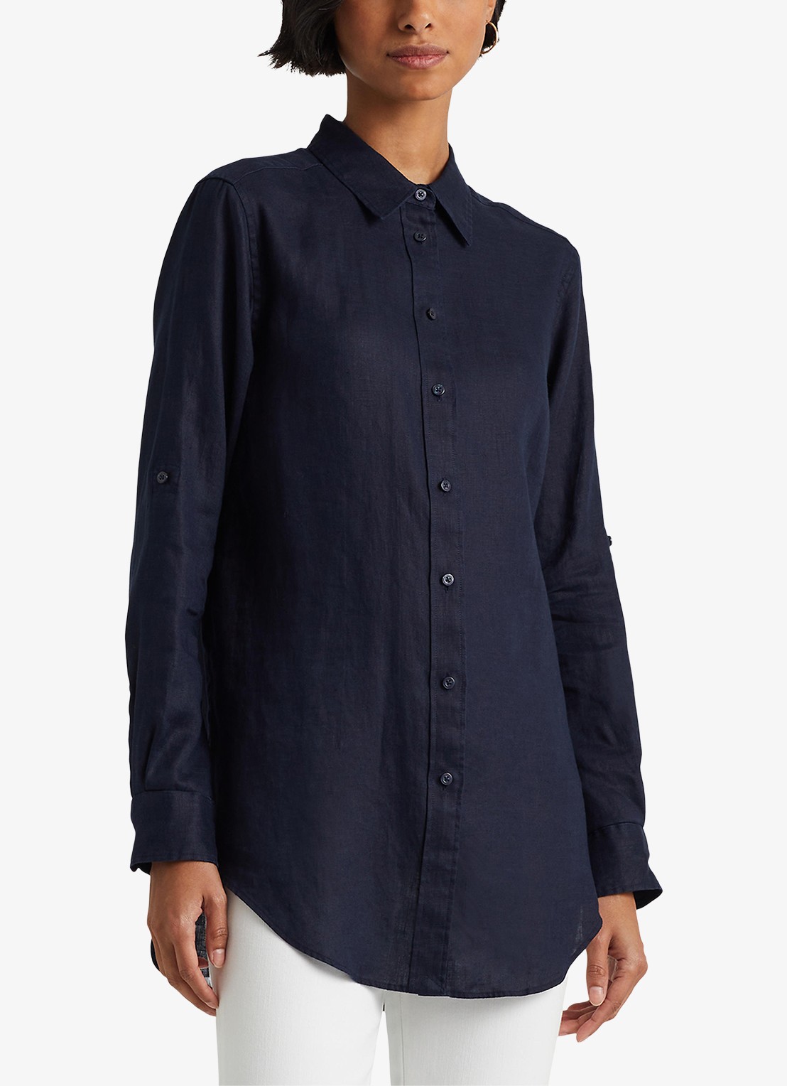 Ralph Lauren Relaxed fit linnen overhemd - detail blauw
