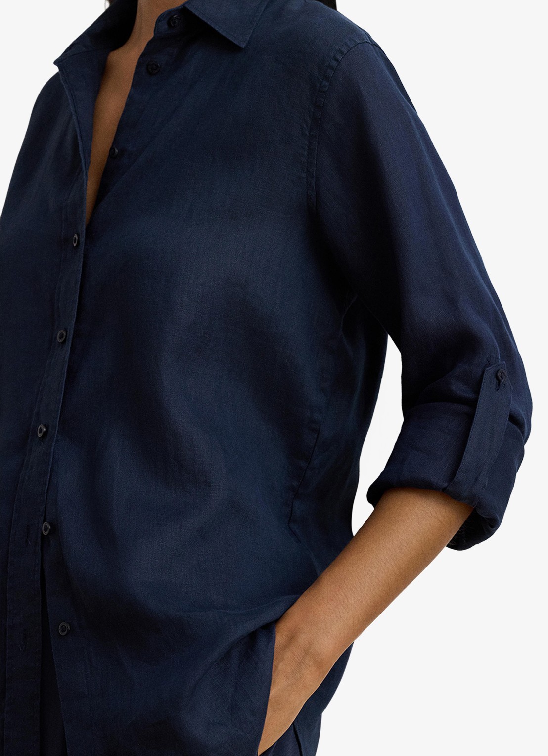 Ralph Lauren Relaxed fit linnen overhemd - detail 2 blauw