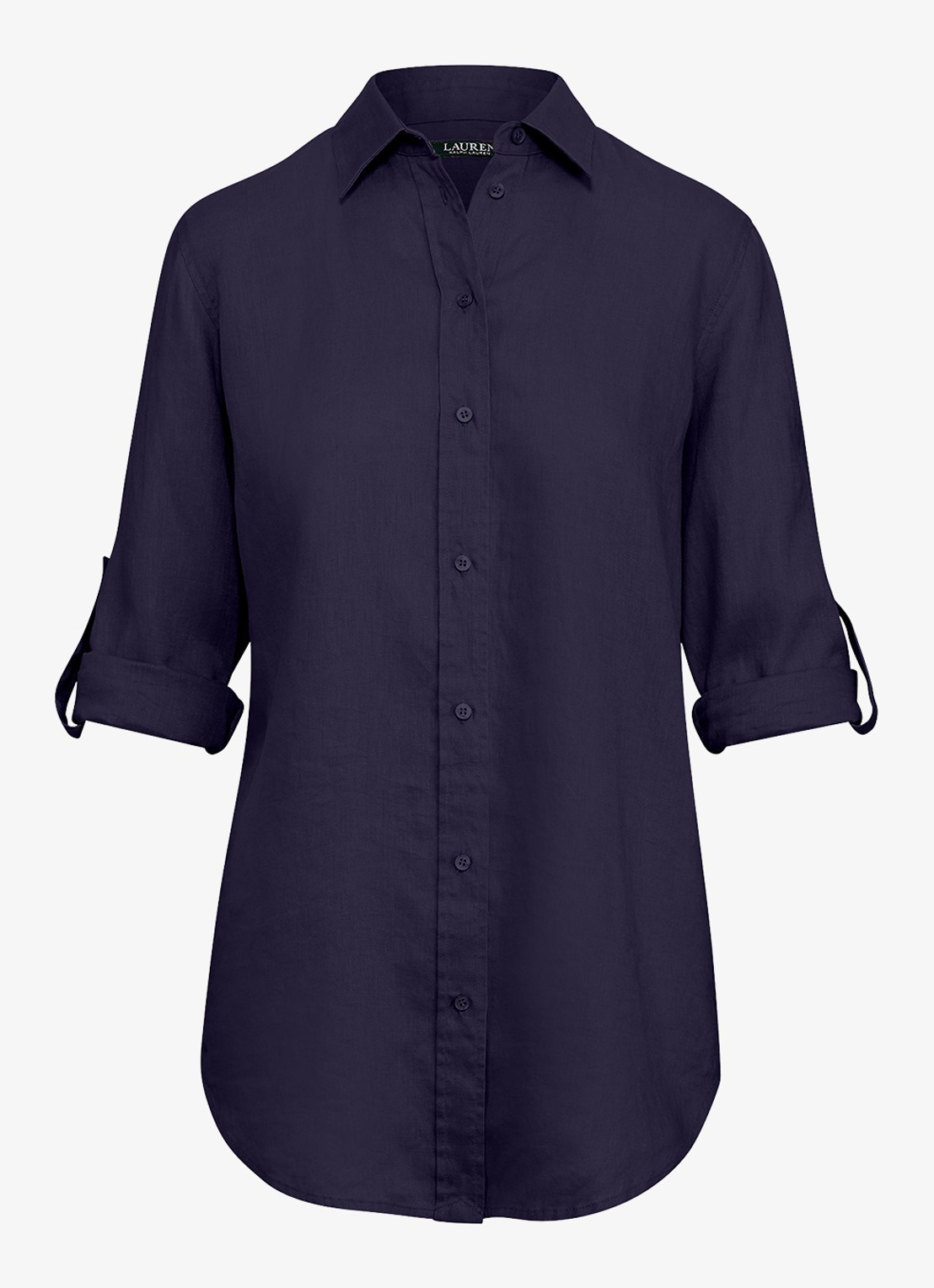 Ralph Lauren Relaxed fit linnen overhemd - voorkant 4 blauw