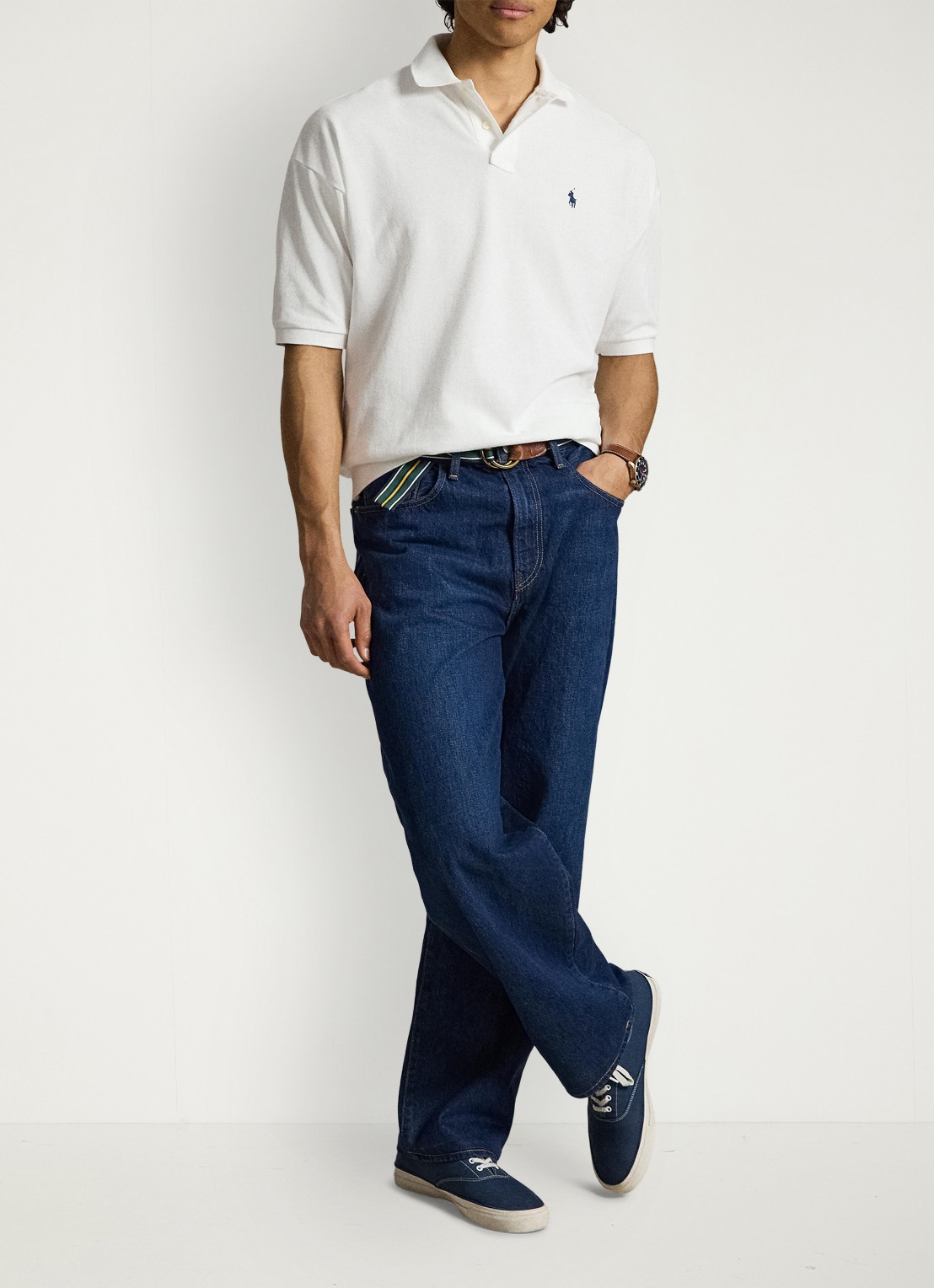 Ralph Lauren Relaxed fit polo met logo - voorkant 2 white / wit