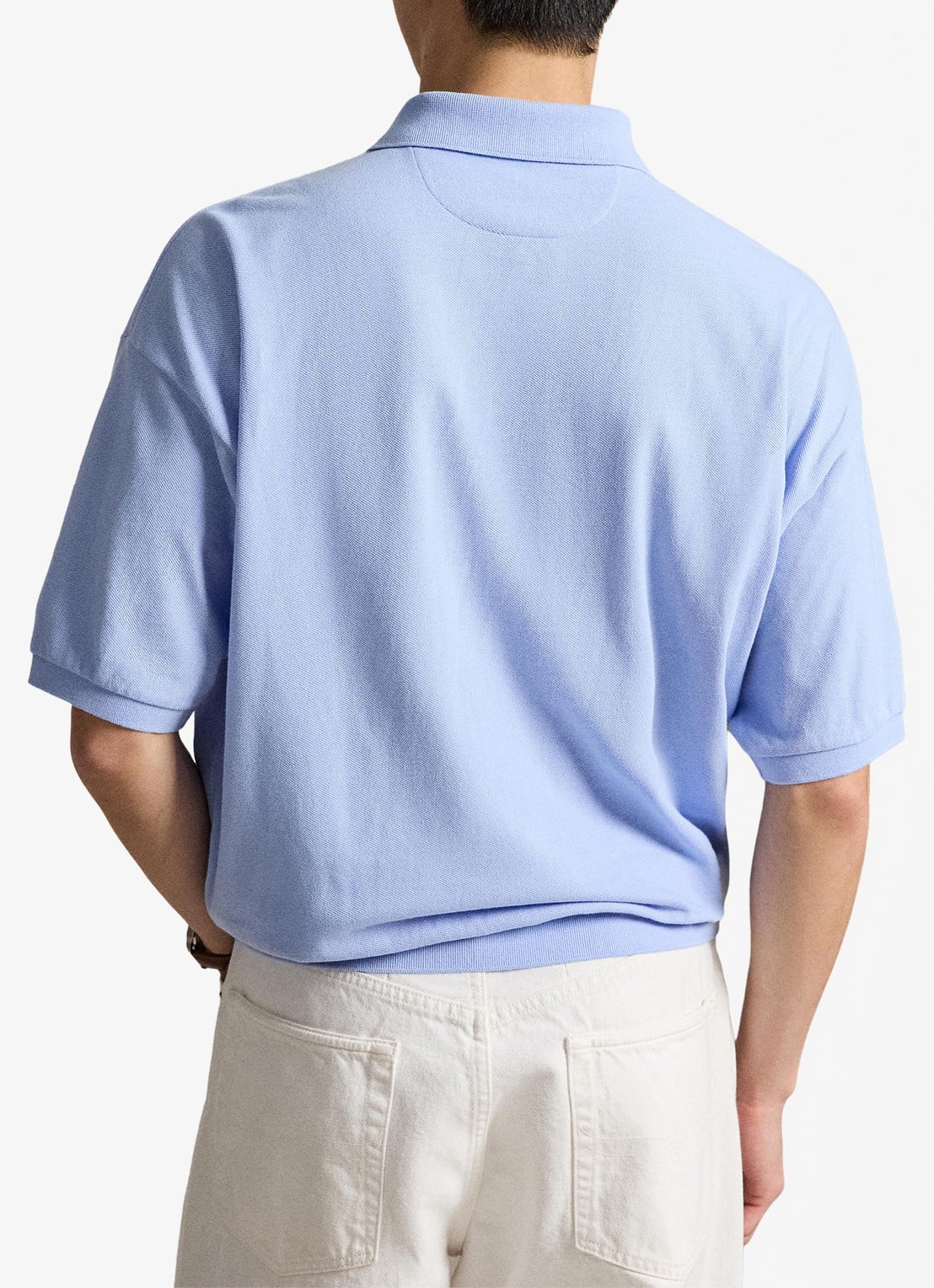 Ralph Lauren Relaxed fit polo met logo - achterkant 3 pebble blue / blauw