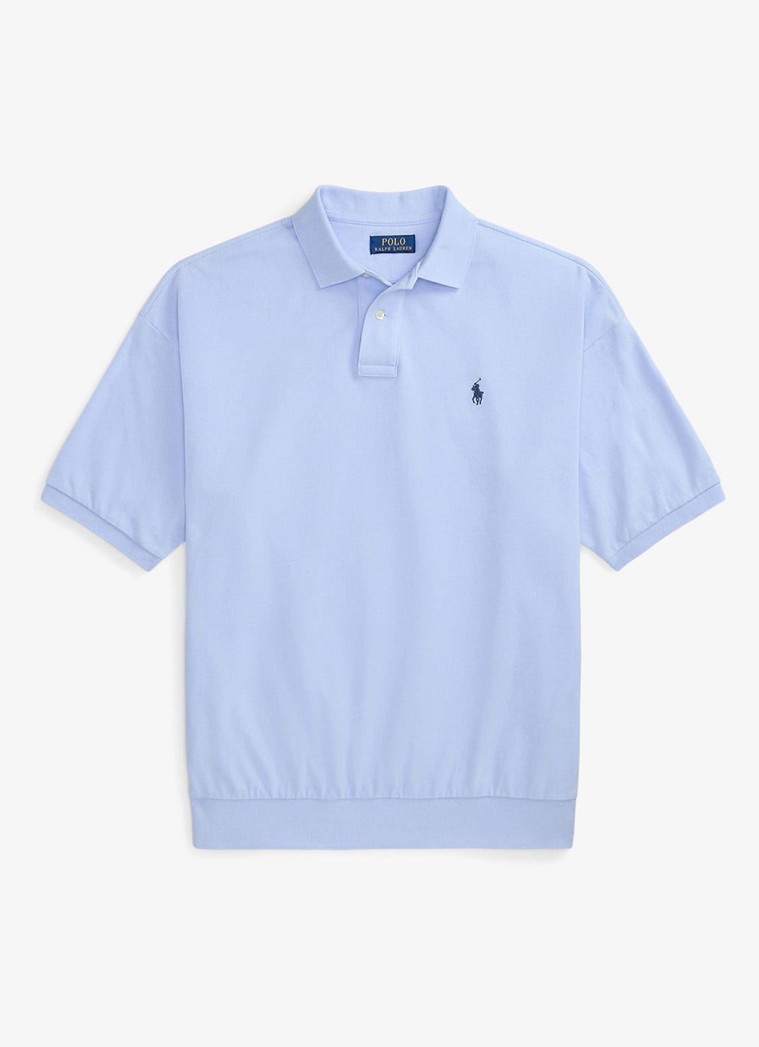 Ralph Lauren Relaxed fit polo met logo - voorkant pebble blue / blauw