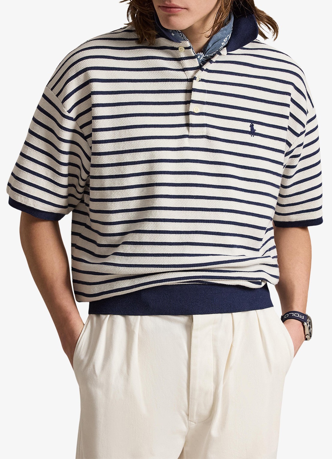 Ralph Lauren Relaxed fit polo met streepprint - detail 3 nevis/newport navy / donkerblauw