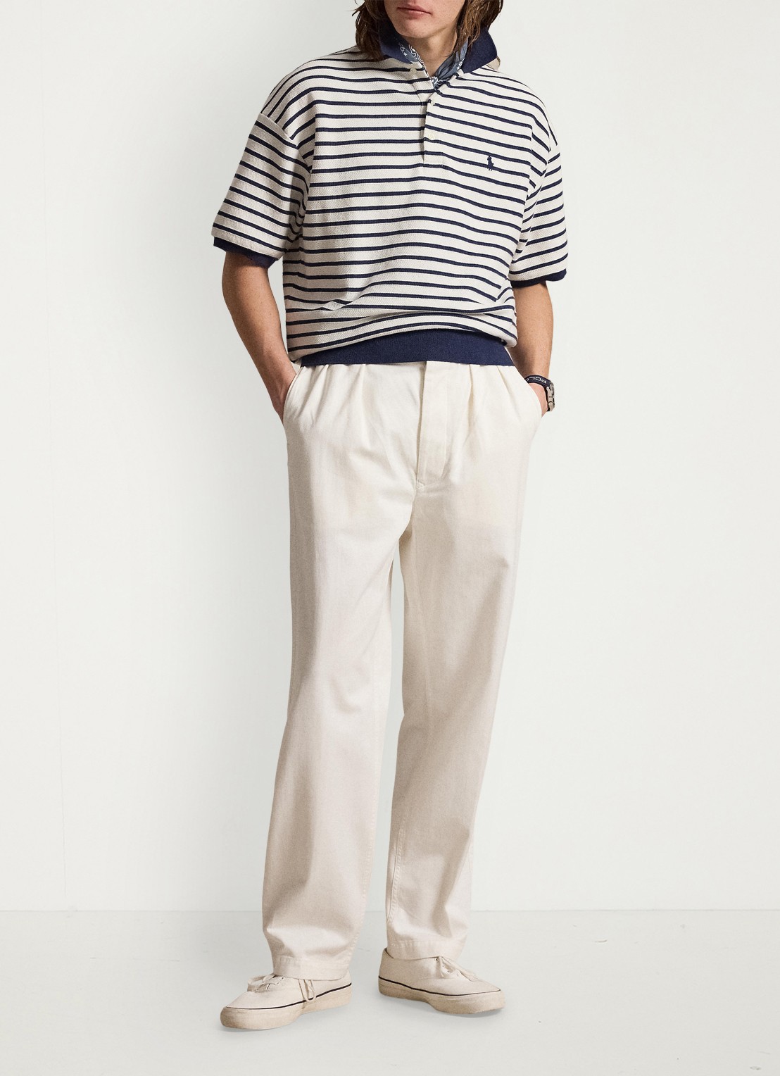 Ralph Lauren Relaxed fit polo met streepprint - voorkant 2 nevis/newport navy / donkerblauw
