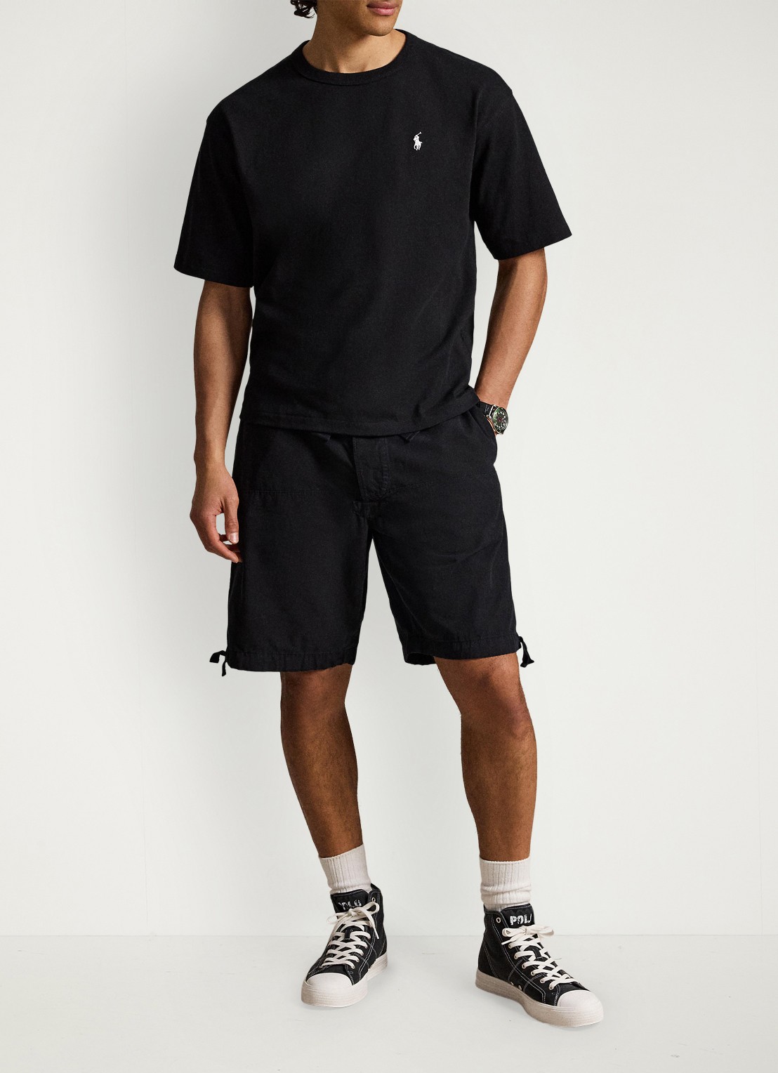 Ralph Lauren Relaxed fit T-shirt met ronde hals - detail polo black / zwart
