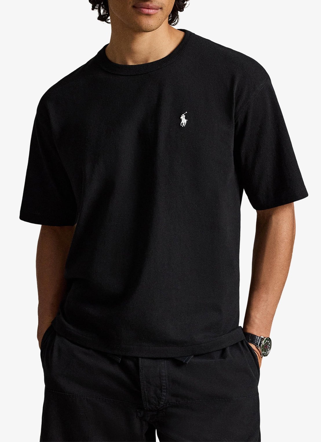 Ralph Lauren Relaxed fit T-shirt met ronde hals - voorkant 5 polo black / zwart