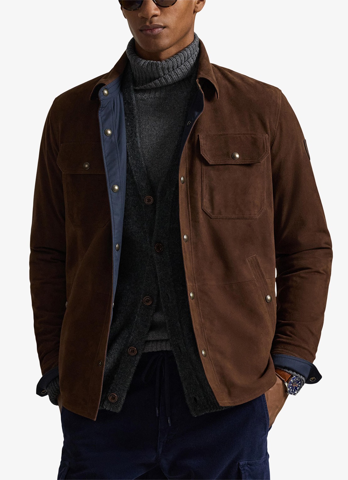 Ralph Lauren Reversible jack van suède - detail 2 bruin