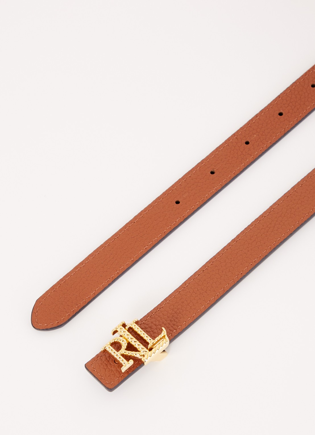 Ralph Lauren Reversible riem van leer met logo - detail 3 roodbruin