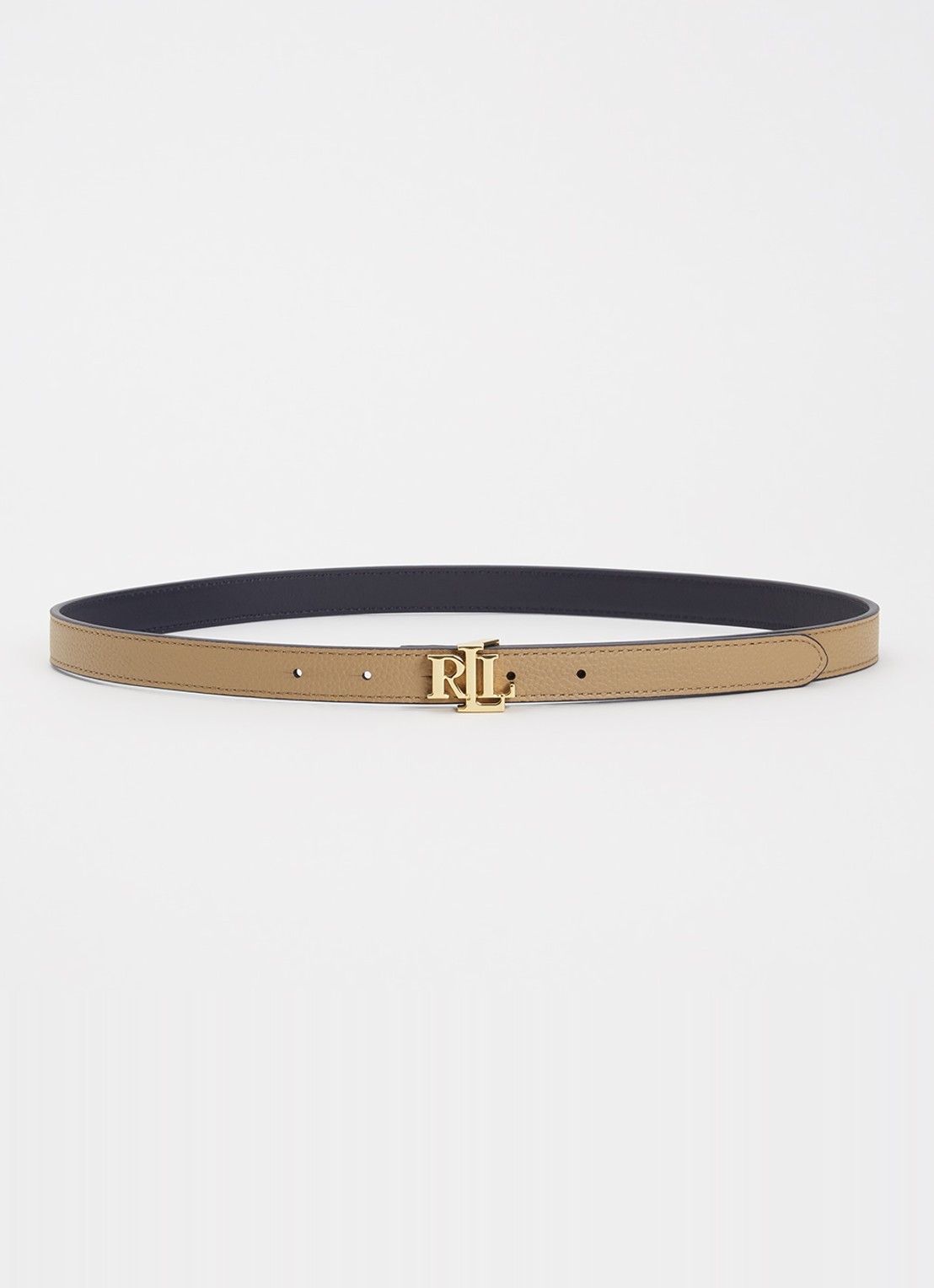 Ralph Lauren Reversible riem van leer met logo - voorkant 3 donkerblauw