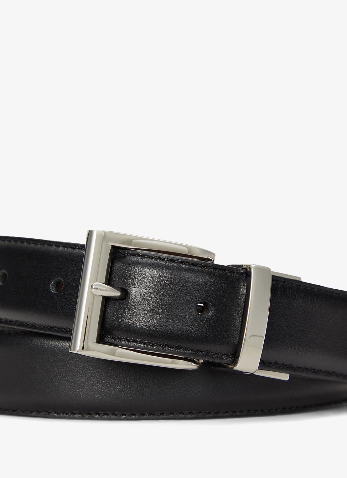 Ralph Lauren Reversible riem van leer - detail 2 blk/brown / zwart