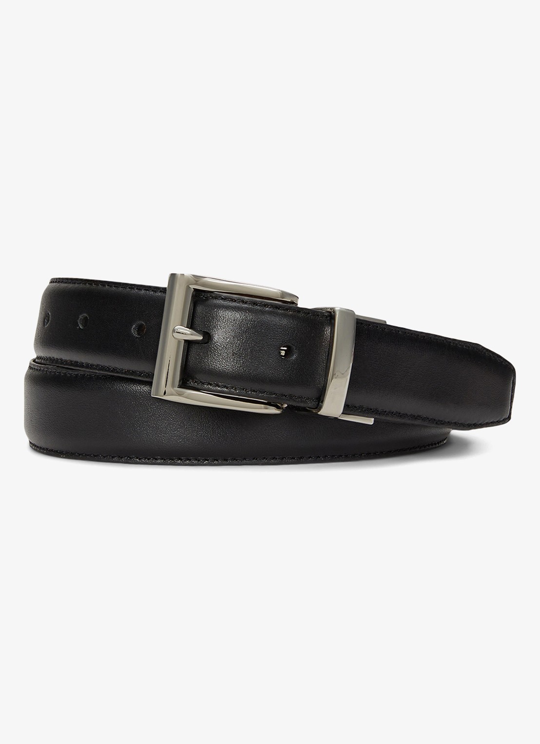 Ralph Lauren Reversible riem van leer - voorkant blk/brown / zwart