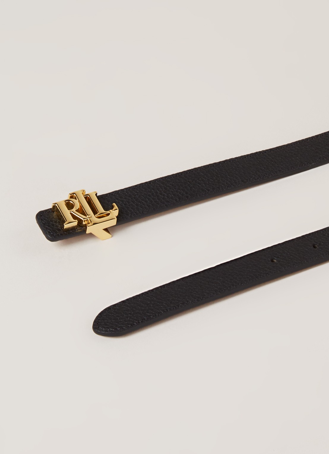 Ralph Lauren Reversible riem van leer - detail zwart