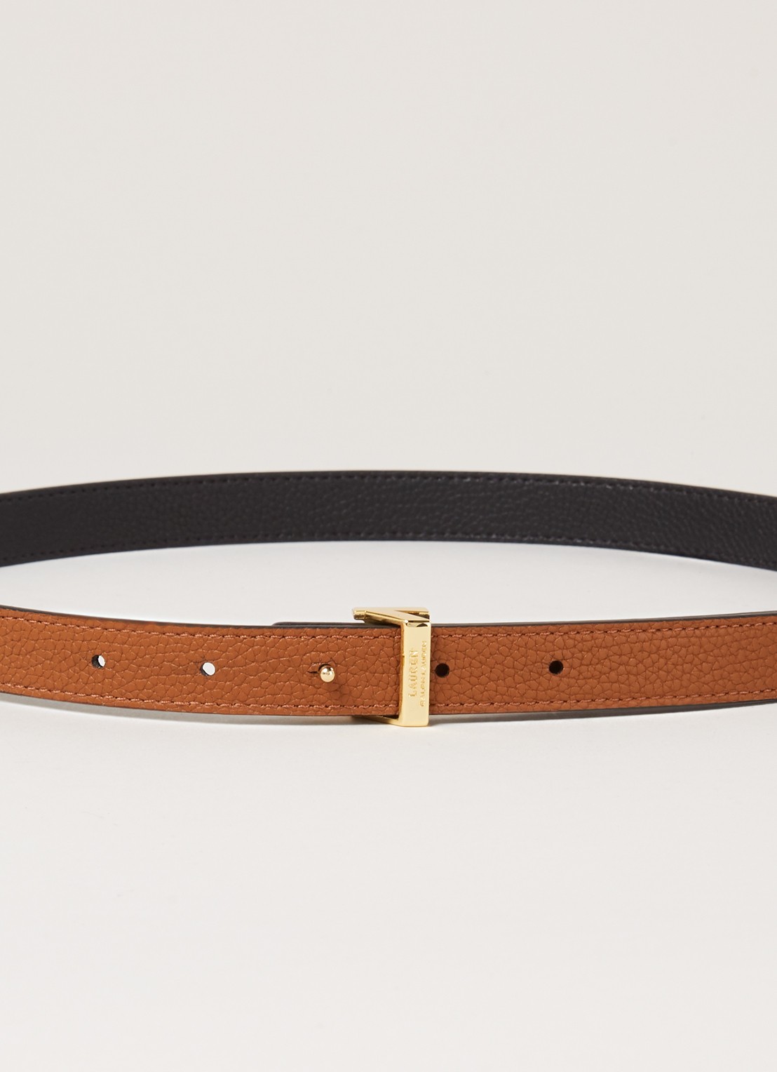 Ralph Lauren Reversible riem van leer - detail 2 zwart