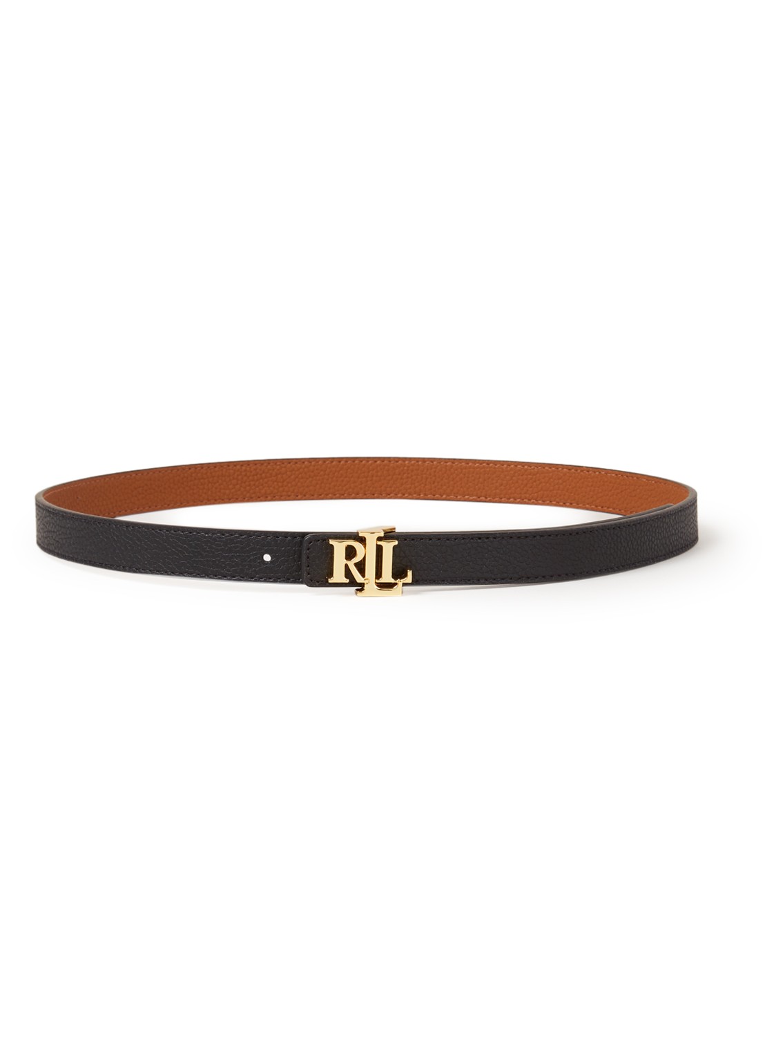 Ralph Lauren Reversible riem van leer - voorkant 3 zwart