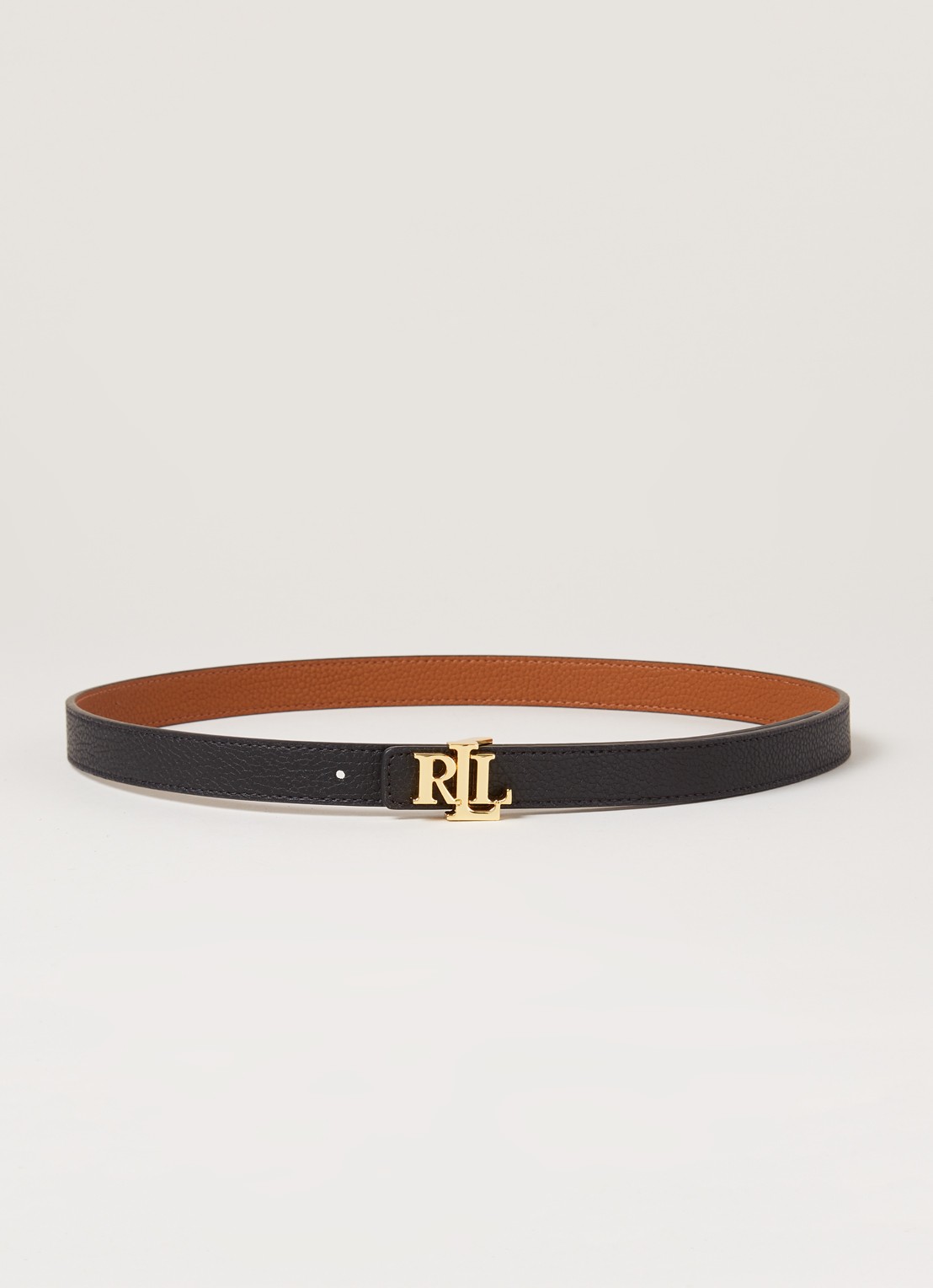 Ralph Lauren Reversible riem van leer - voorkant 4 zwart