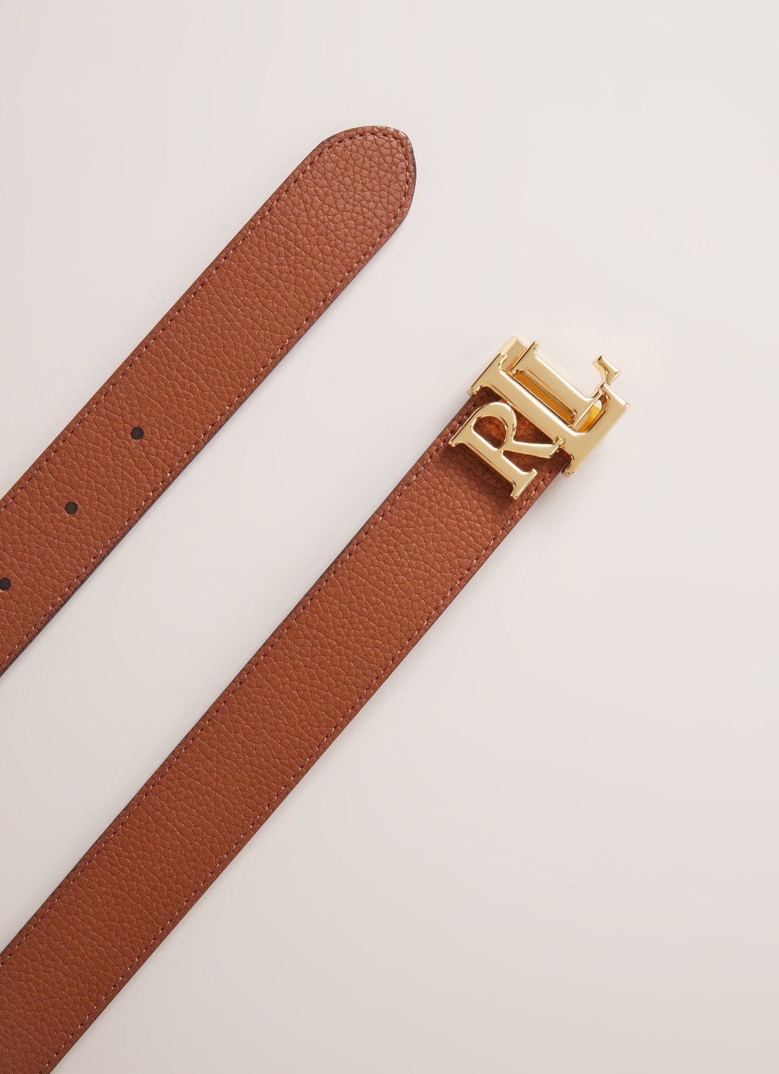 Ralph Lauren Reversible riem van leer - detail zwart