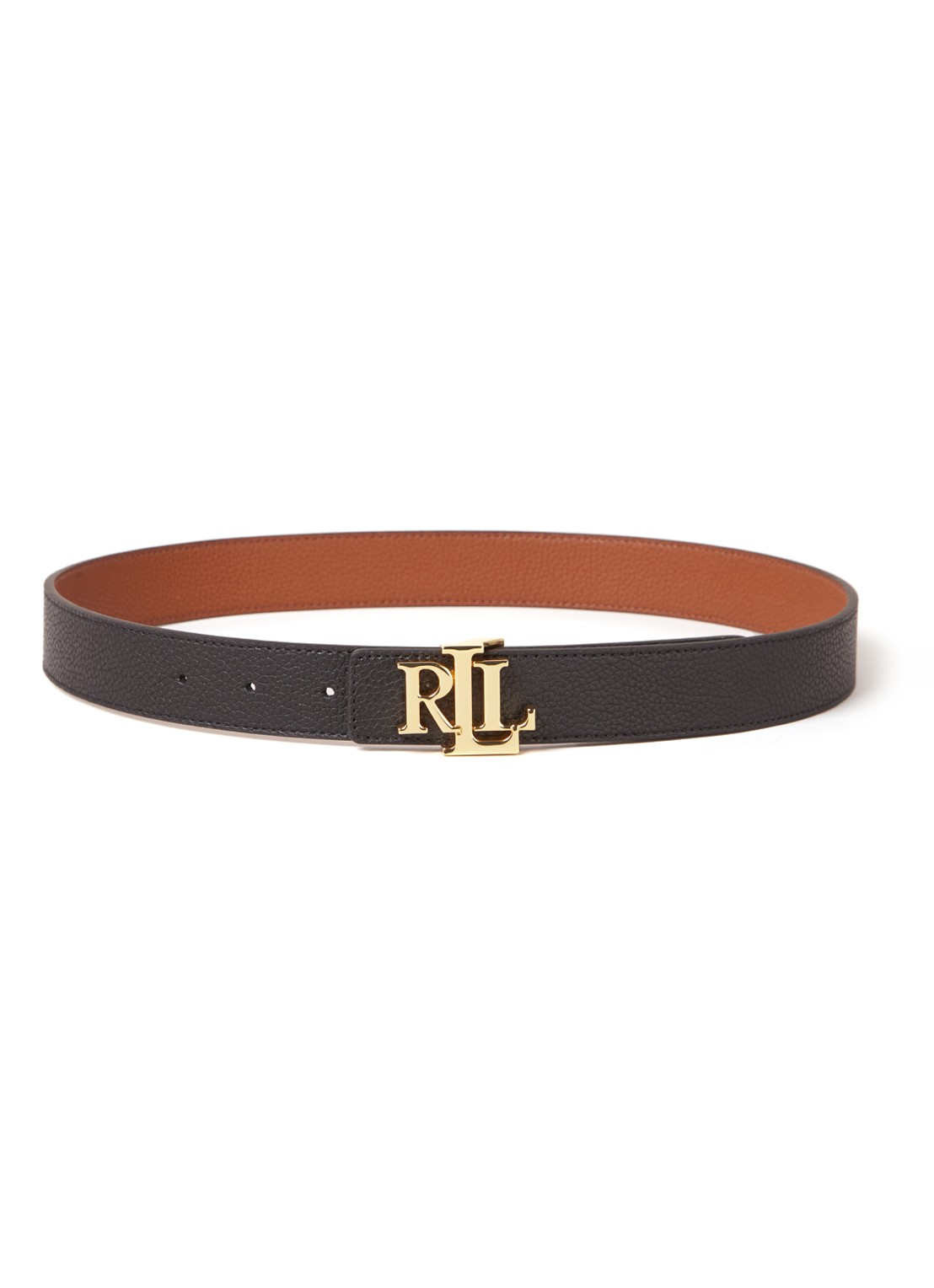 Ralph Lauren Reversible riem van leer - voorkant 2 zwart