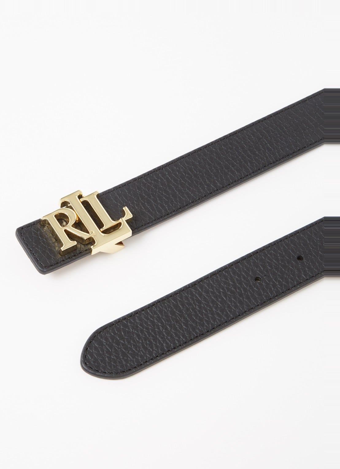 Ralph Lauren Reversible riem van leer - voorkant 2 zwart