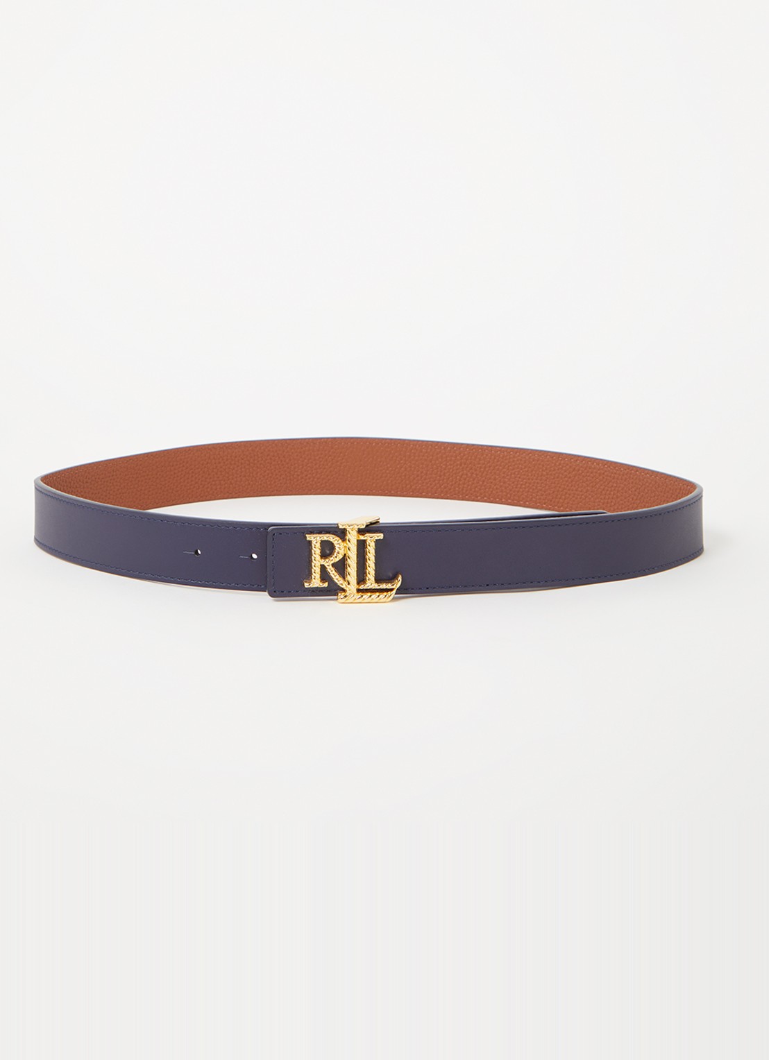 Ralph Lauren Reversible riem van leer - voorkant 2 donkerblauw