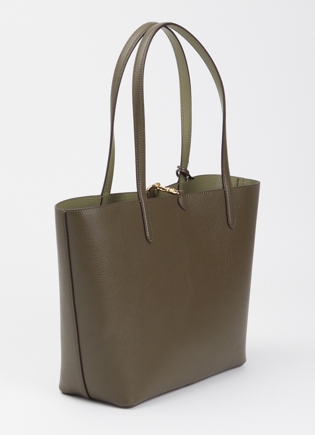 Ralph Lauren Reversible schoudertas van leer - achterkant 5 bronsgroen