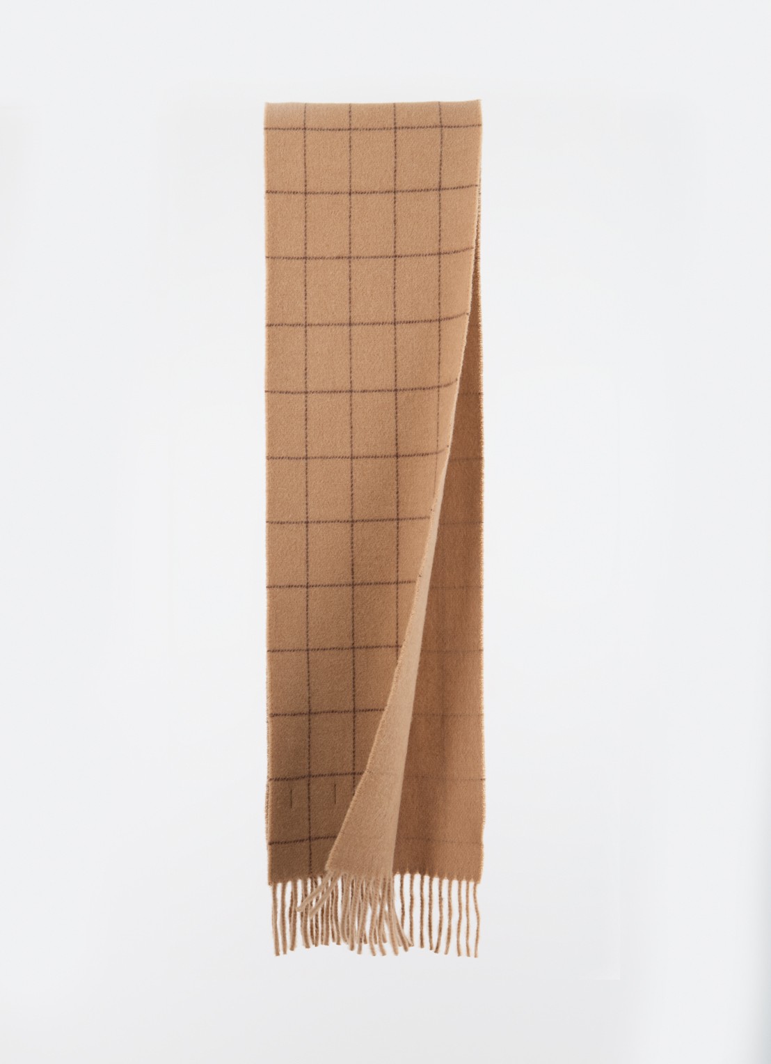 Ralph Lauren Reversible sjaal in wolblend 168 x 25 cm - detail camel
