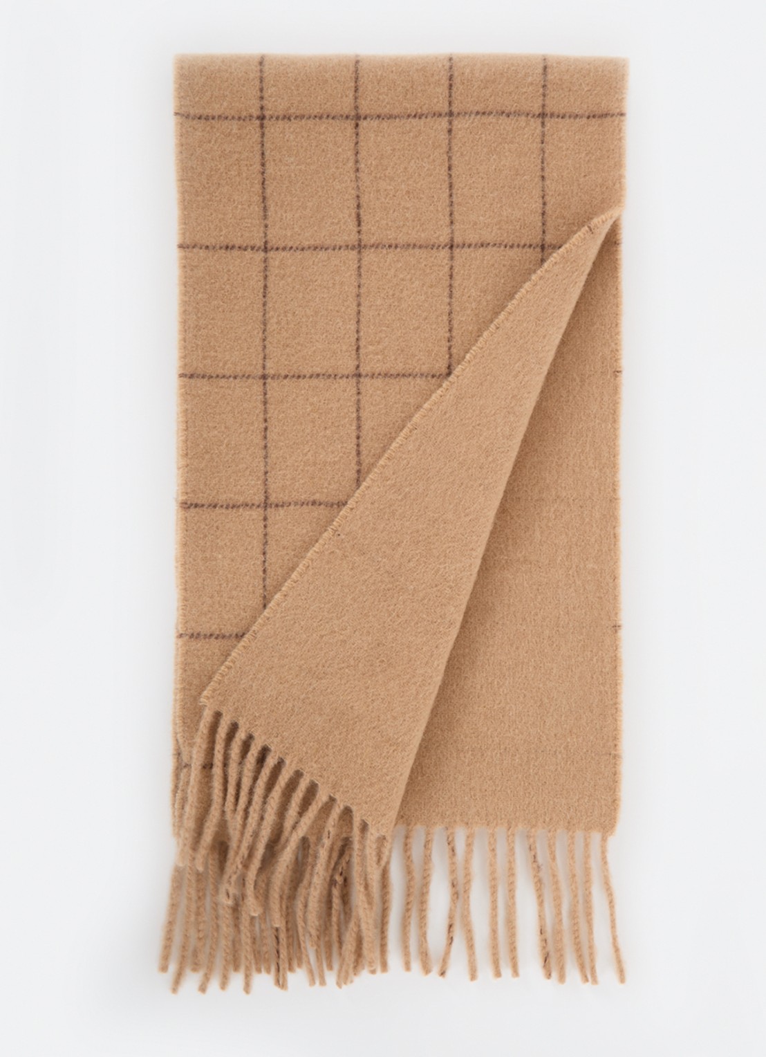 Ralph Lauren Reversible sjaal in wolblend 168 x 25 cm - voorkant 3 camel
